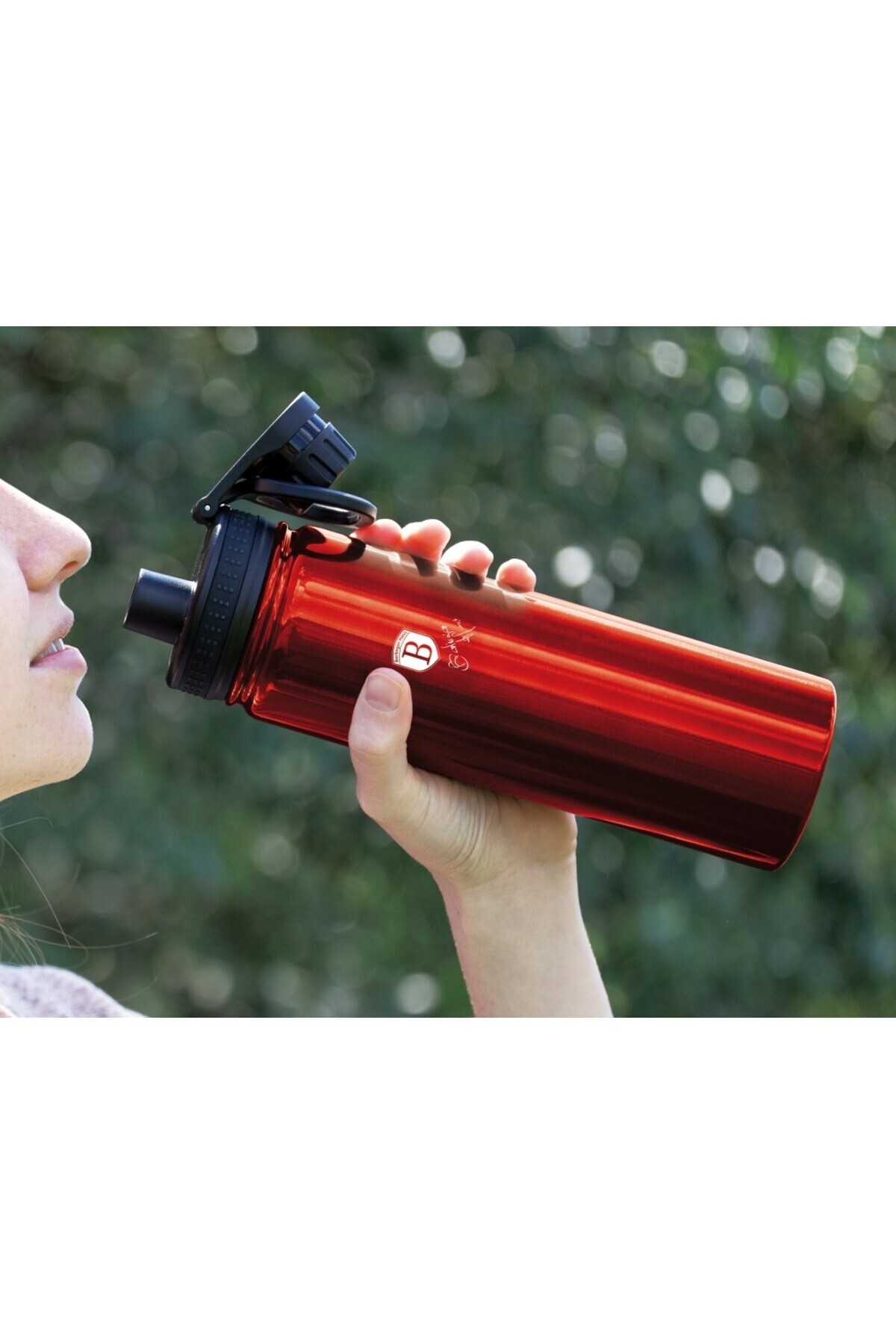 Berlinger Haus-18/10 stainless steel sports bottle Burgundy Metallic Line 0.54 l 1