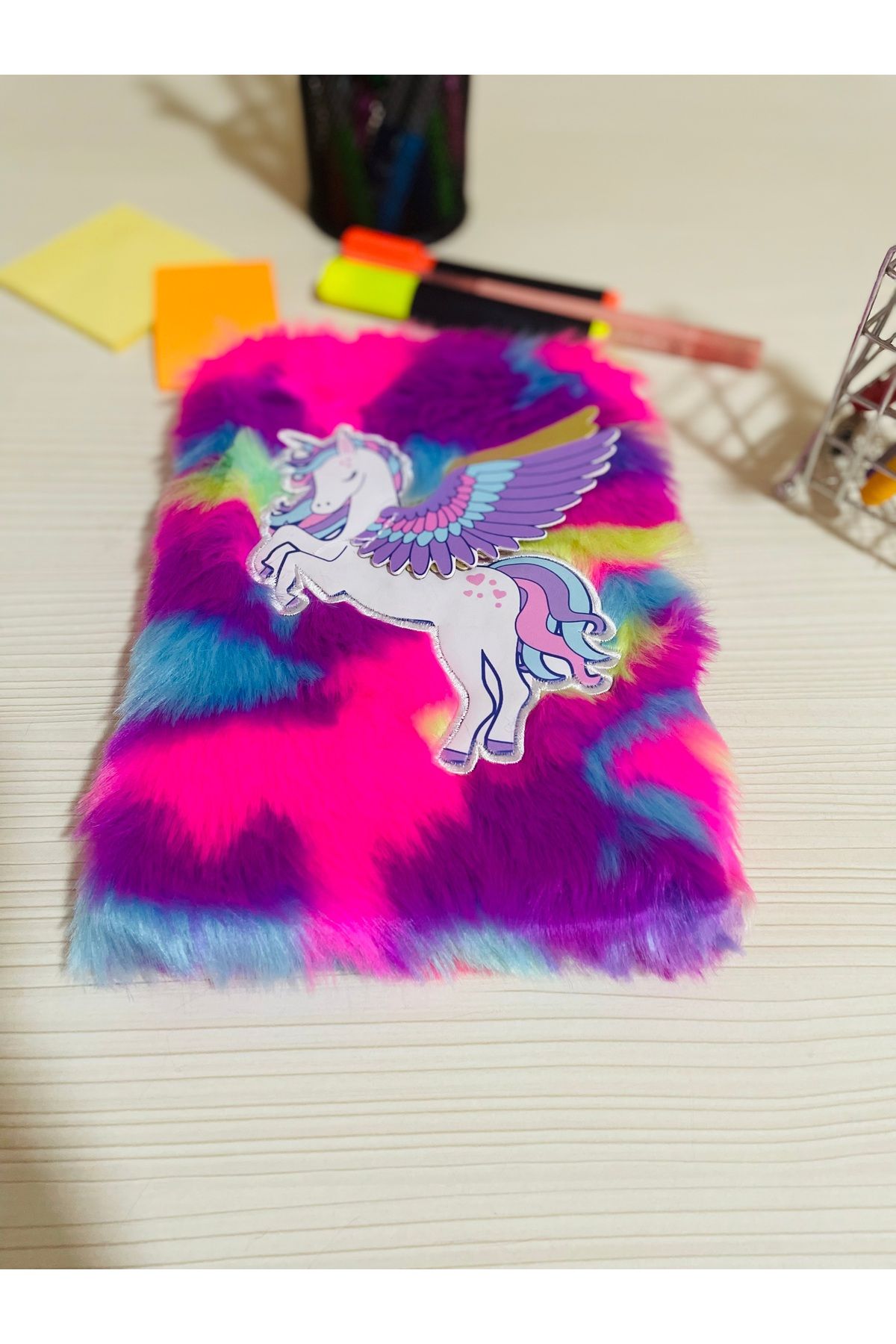 My Easy Shop-Soft Unicorn Plush Notebook - Embossed and Lined 2