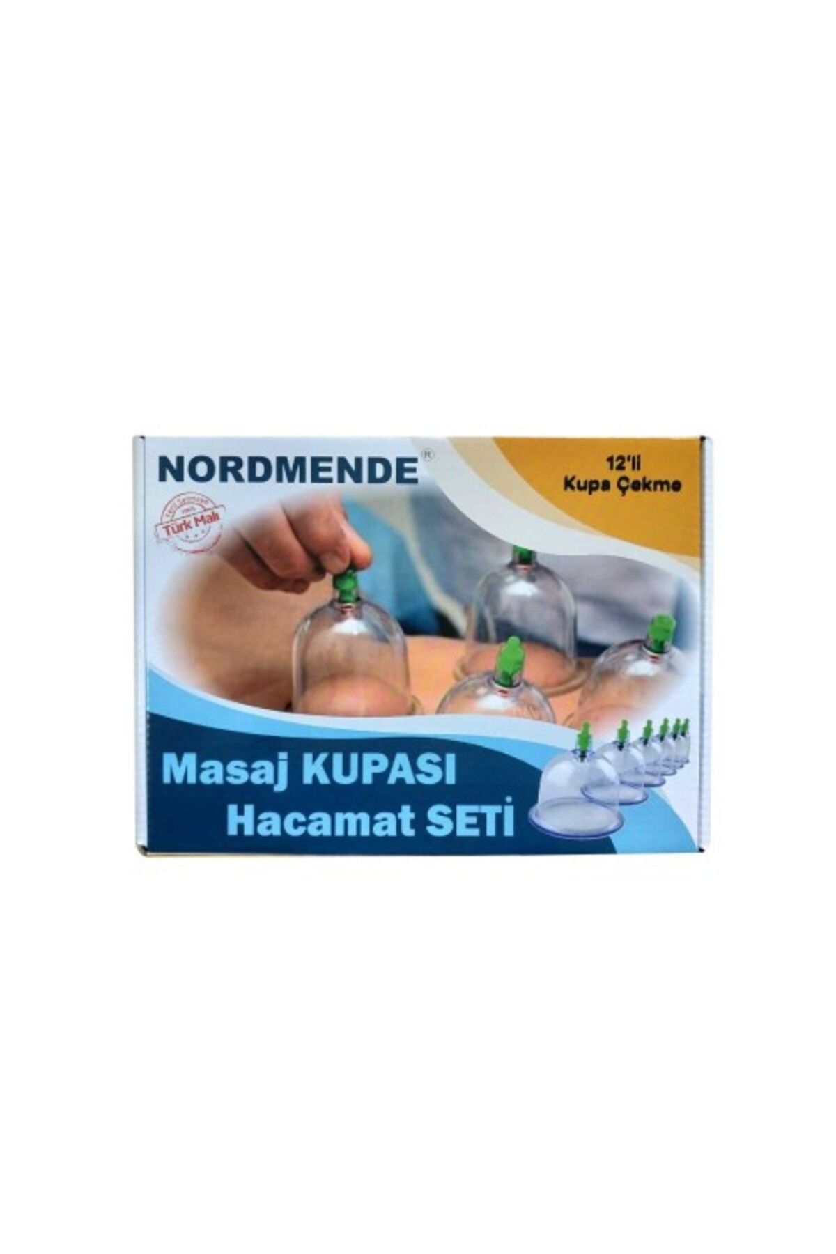 Mu Art Ahşap 12'Li Hacamat Masaj Kupa Set