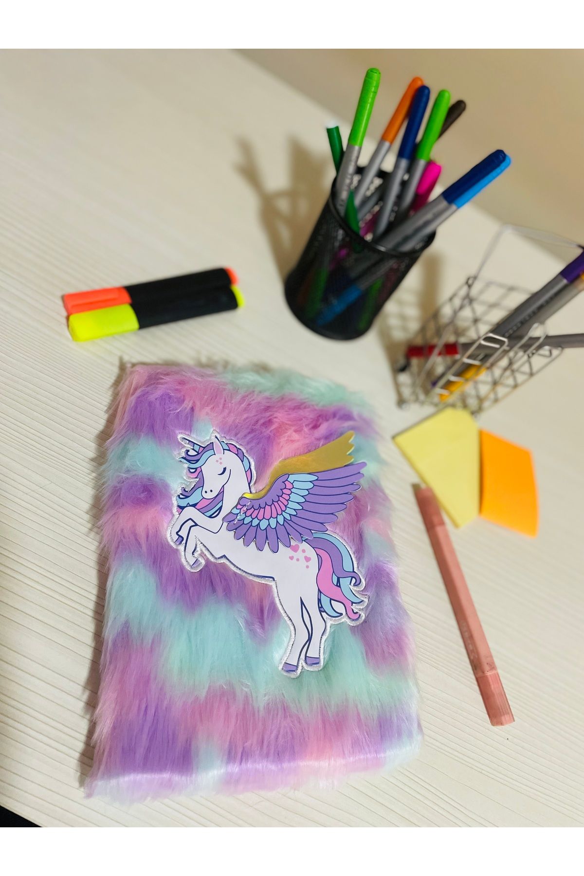 My Easy Shop-Soft Unicorn Plush Notebook - Embossed and Lined 2