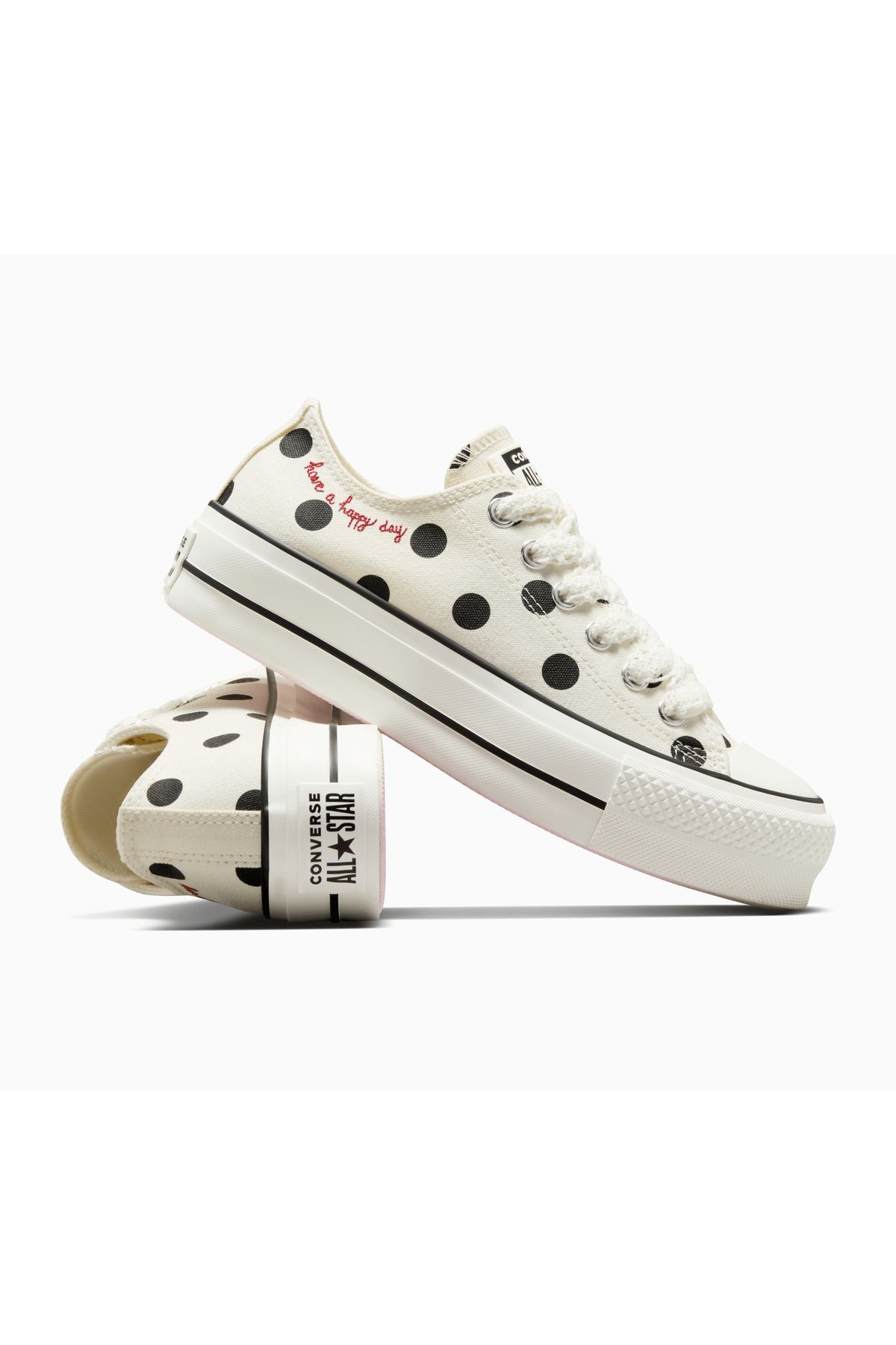 converse-Sneakers Converse Chuck Taylor All Star Lift Platform Polka Dots, Beige, Unisex 6