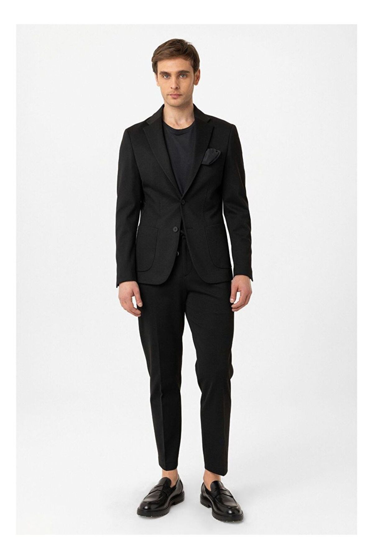 Antioch Siyah Slim Fit Comfort Erkek Takım