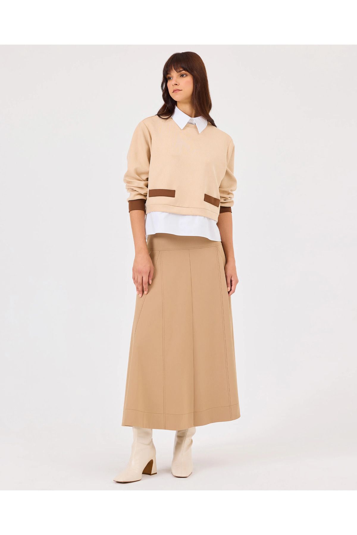 SCL-Shirt Collar Long Sleeve Blouse 2