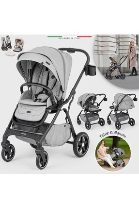 Elele Hera Çift Yönlü Bebek Arabası Silver Gri