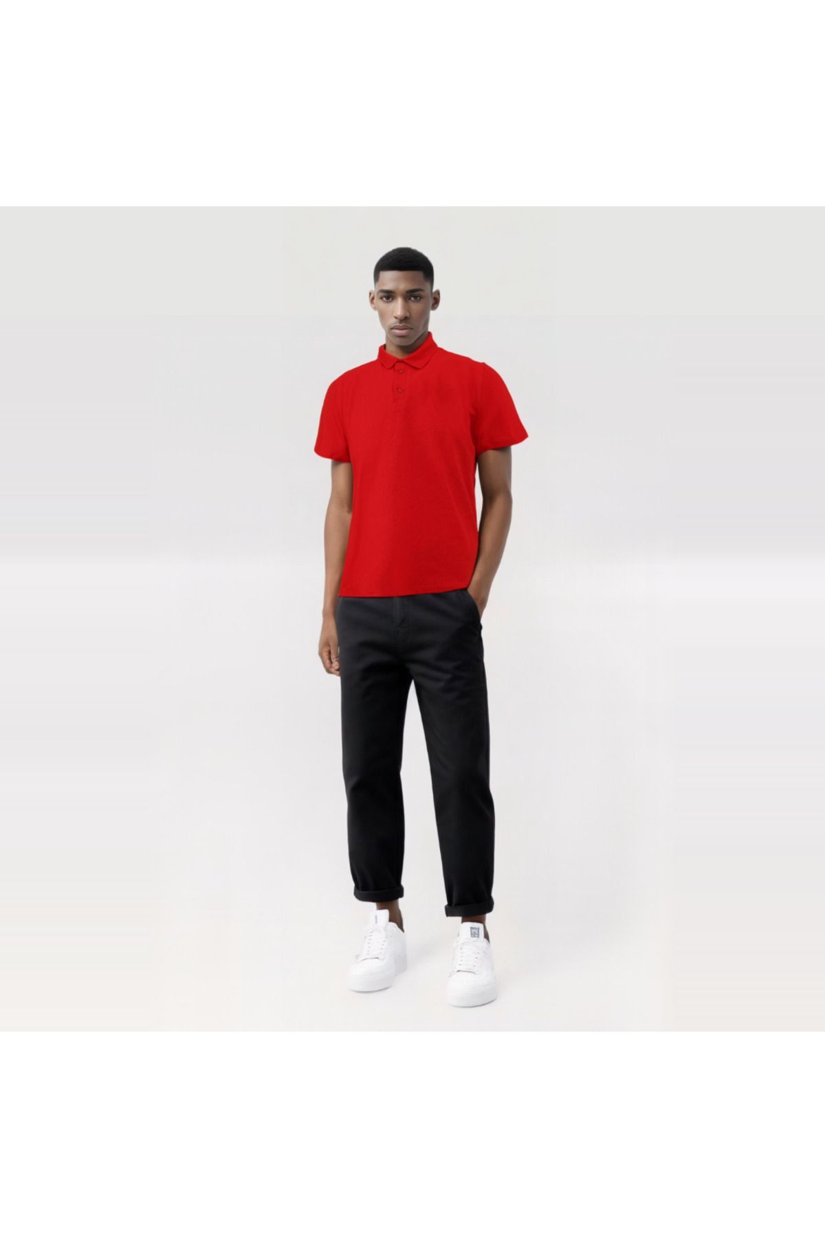 Baymen %100 Pamuk Yüksek Kalite Siyah Polo Yaka Tshirt