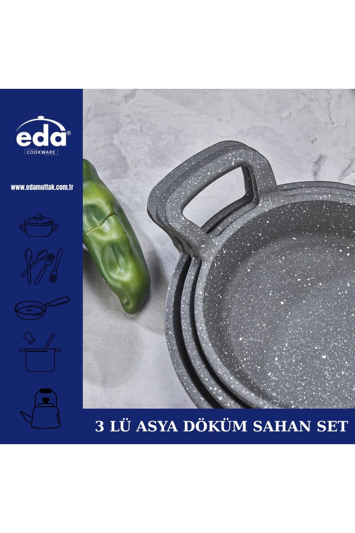 Eda-Cast Iron Pan Set 16/18/20 4