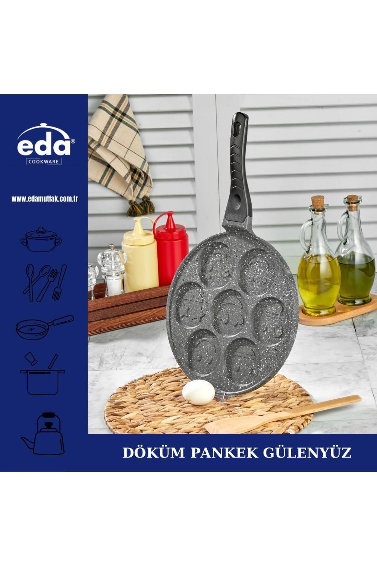 Eda-Granite Face Emoji Pancake Pan 28 Cm 3