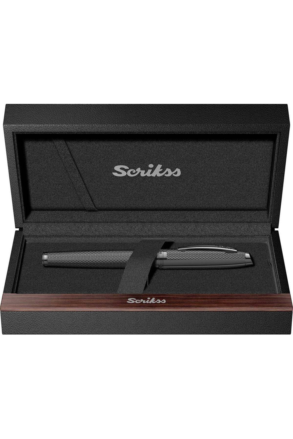 Scrikss 390 DOLMA KALEM M UÇ MAT SİYAH LÜX KUTUDA