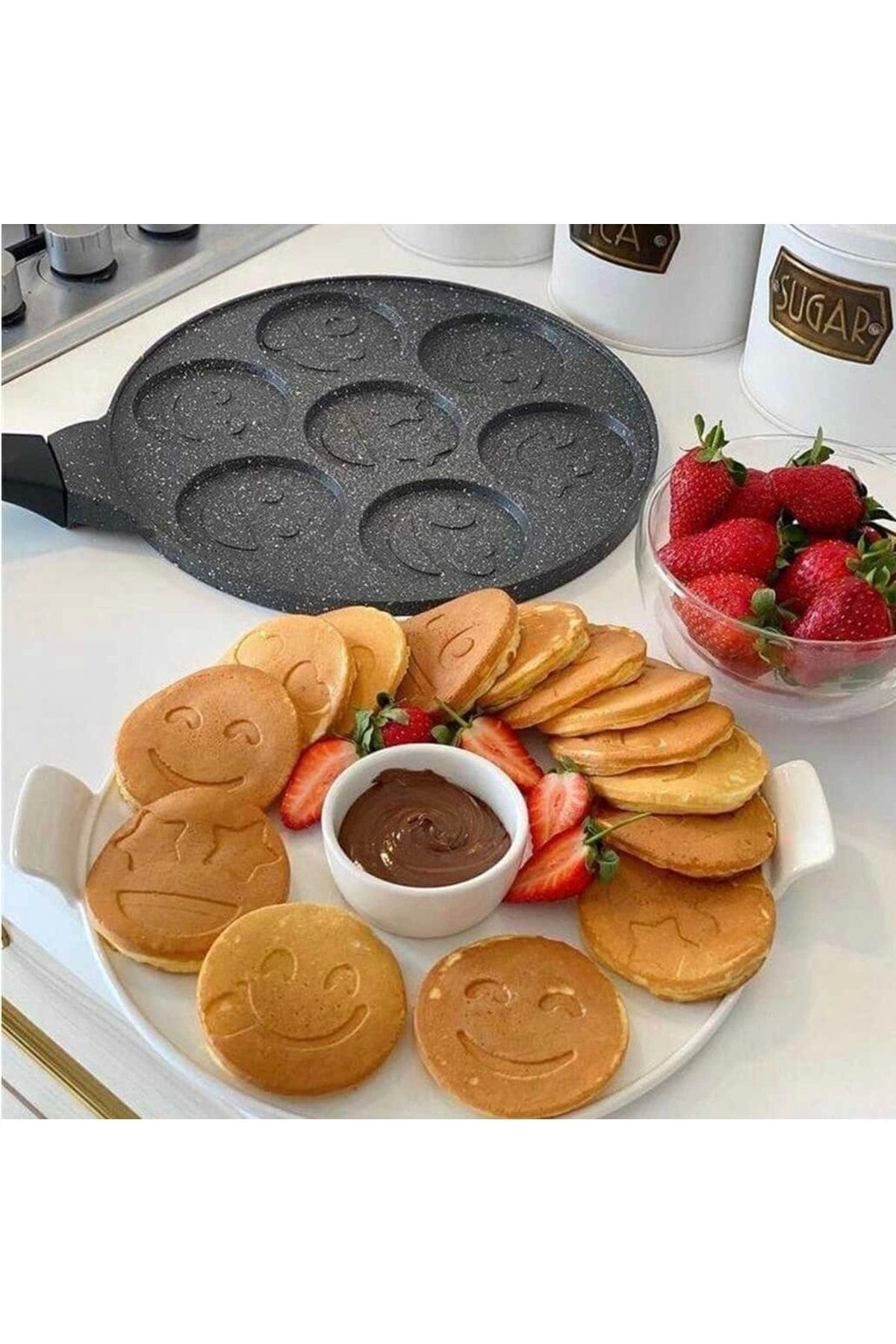 Eda-Granite Face Emoji Pancake Pan 28 Cm 5