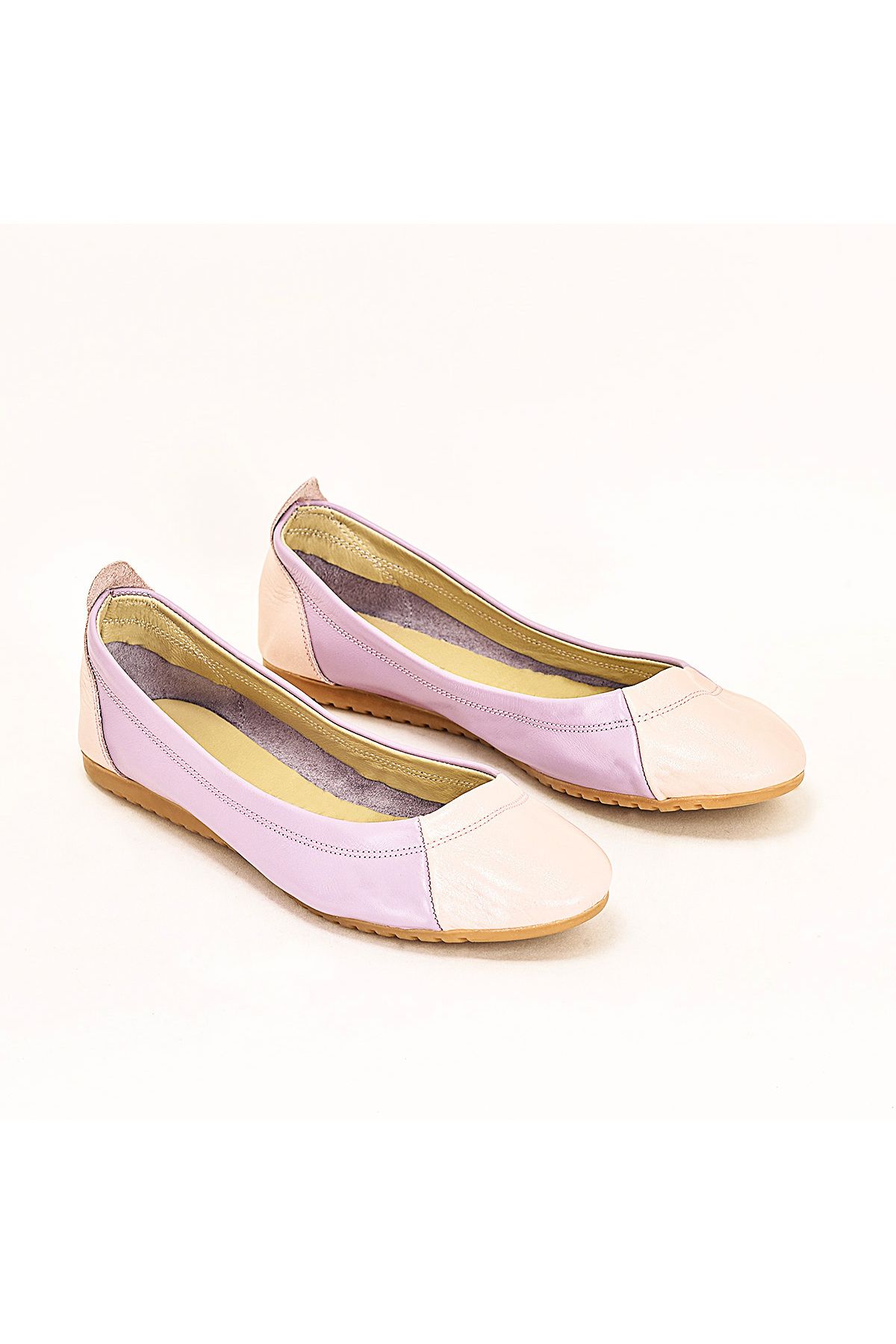 Foldy-Genuine Leather Lilac Foldable Women's Ballerinas 4