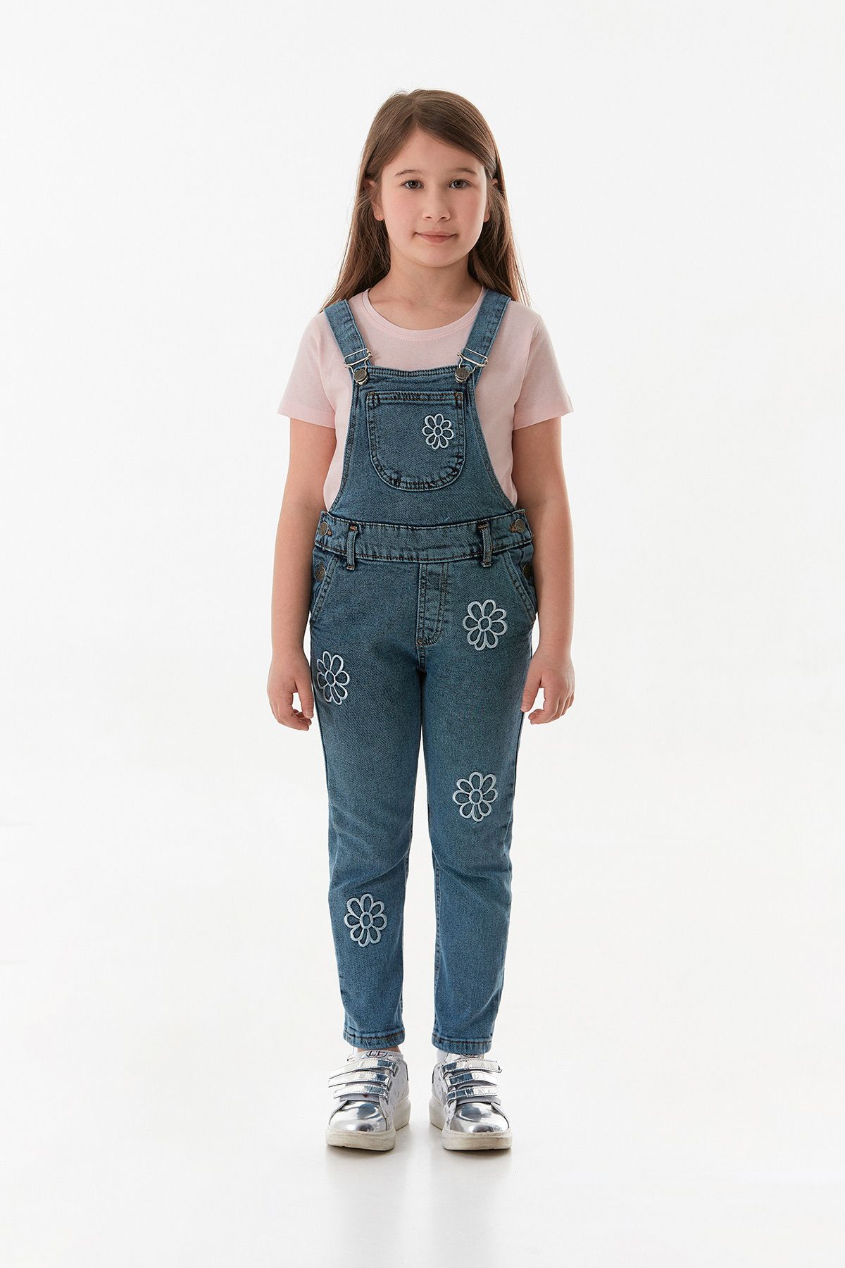Fulla Moda Salopetă Pentru Fetiță Cu Broderie De Flori Femeie - 10 years