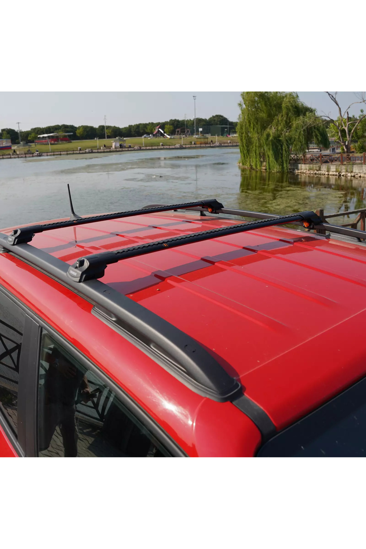 Thunder-SAAB 9-5 1998-2010 TRX1 Thunder Carrier - Black Intermediate Weft Carrier Roof Bar with Lock 2