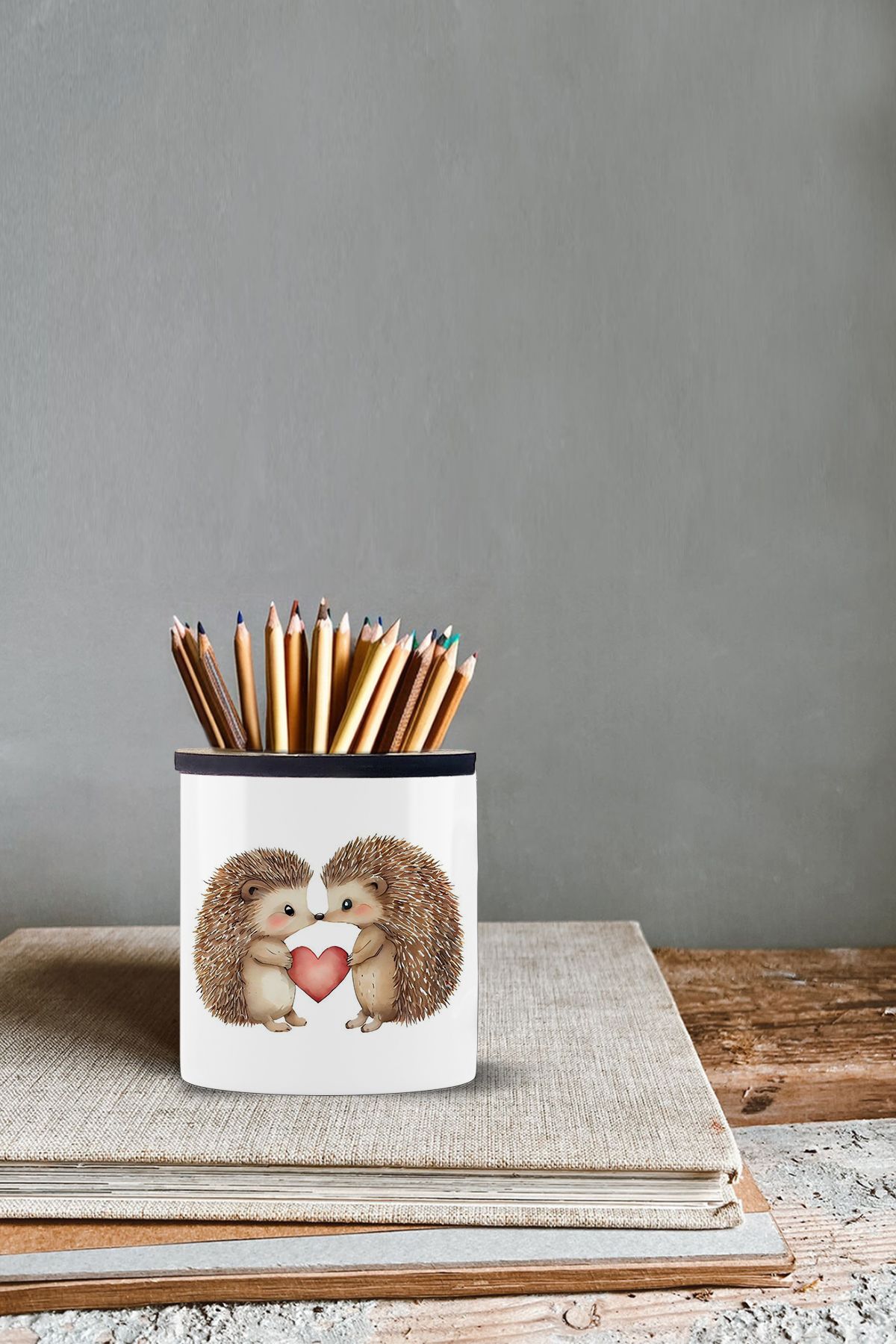 Bytwo Dear Hedgehog Suport Stilou Din Ceramică, Înălțime De 9 Cm, Imprimare În Două Sensuri Kl25yh-131 - One Size