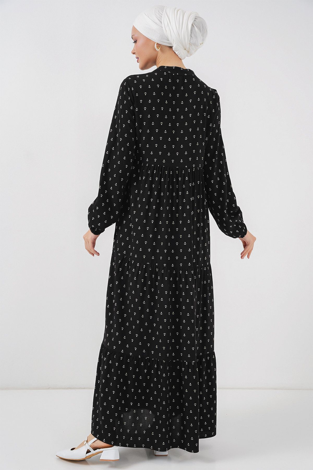 Bigdart-Φόρεμα Hijab με κορδόνια 1627 - Μαύρο 7