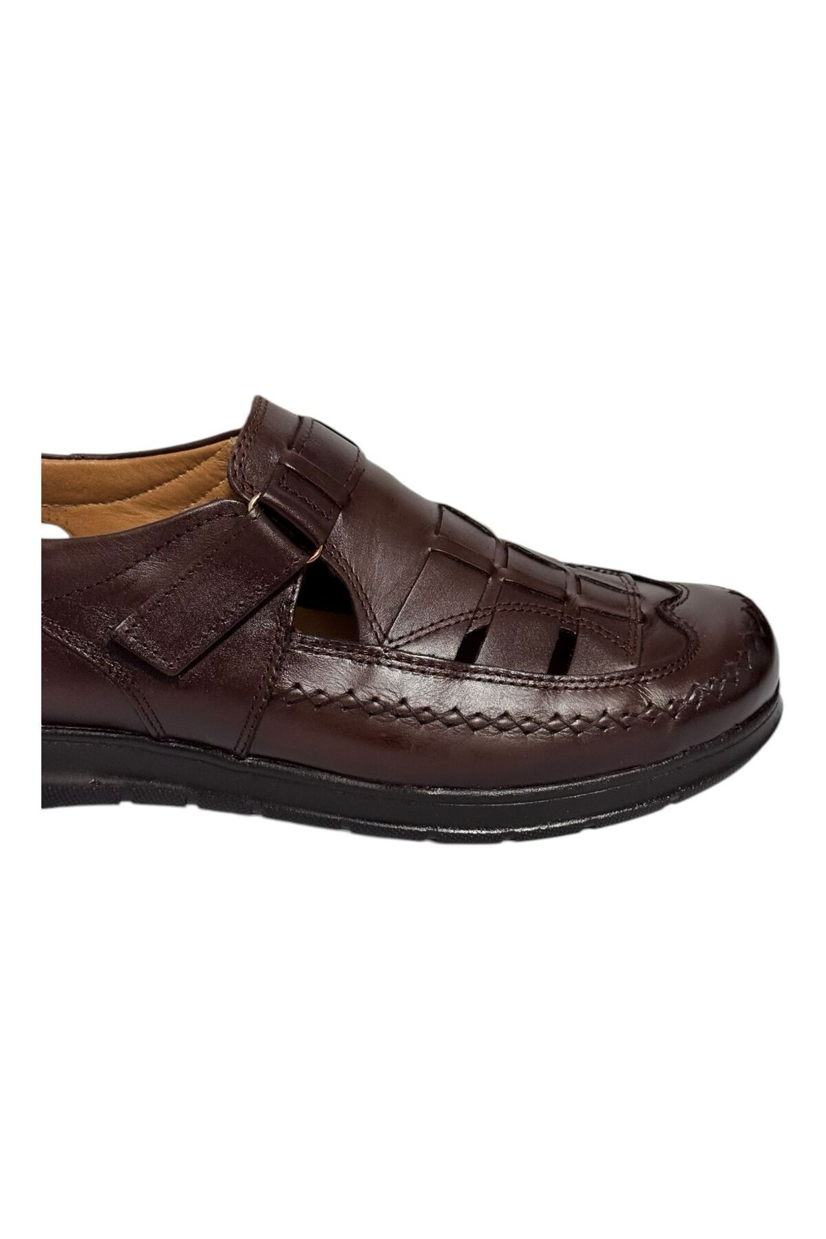 Greyybull Shoes-Brown Leather Men's Light Summer Sandals Shoes 3