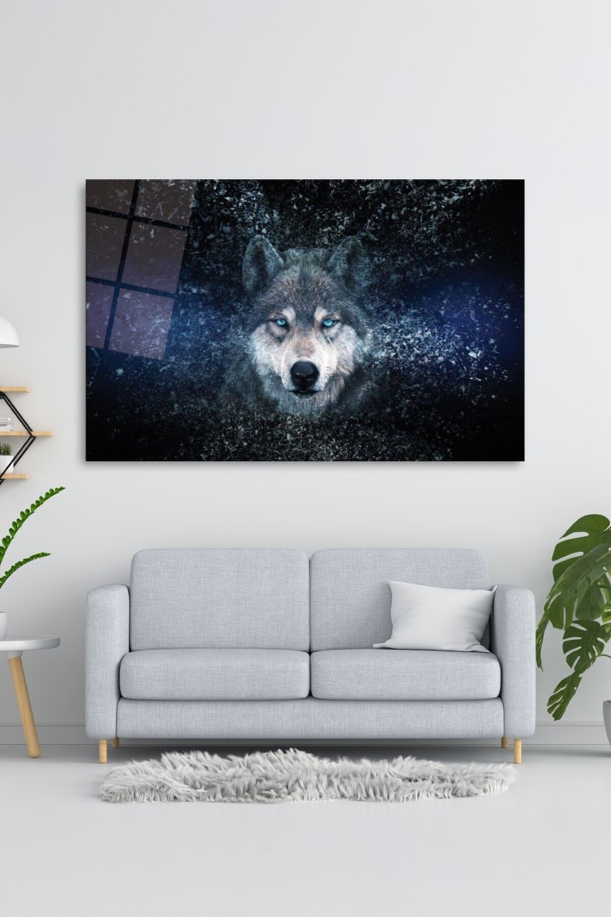 Kurt Köpeği Cam Tablo görsel 2