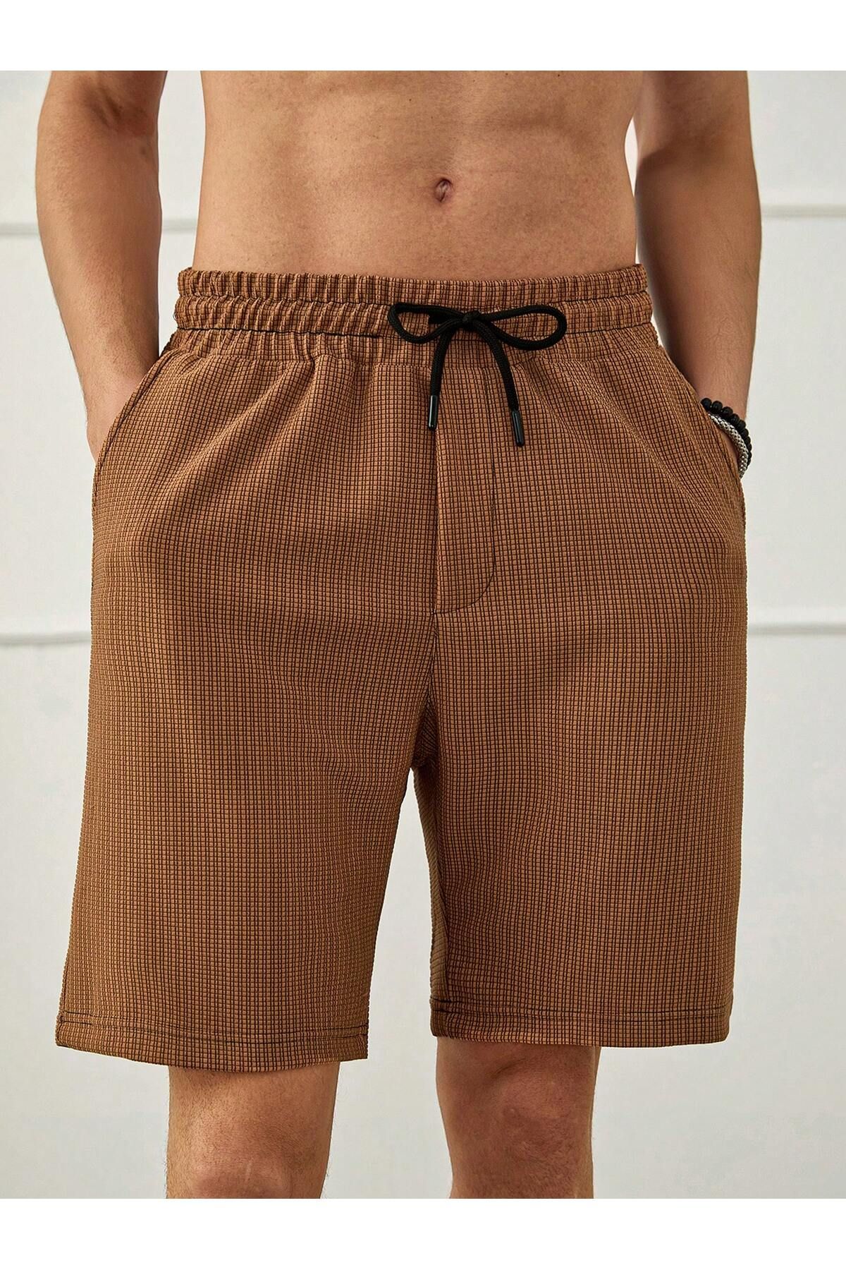 YNGMENCLASS-2-Piece Textured Lycra Comfortable Bermuda Shorts 3