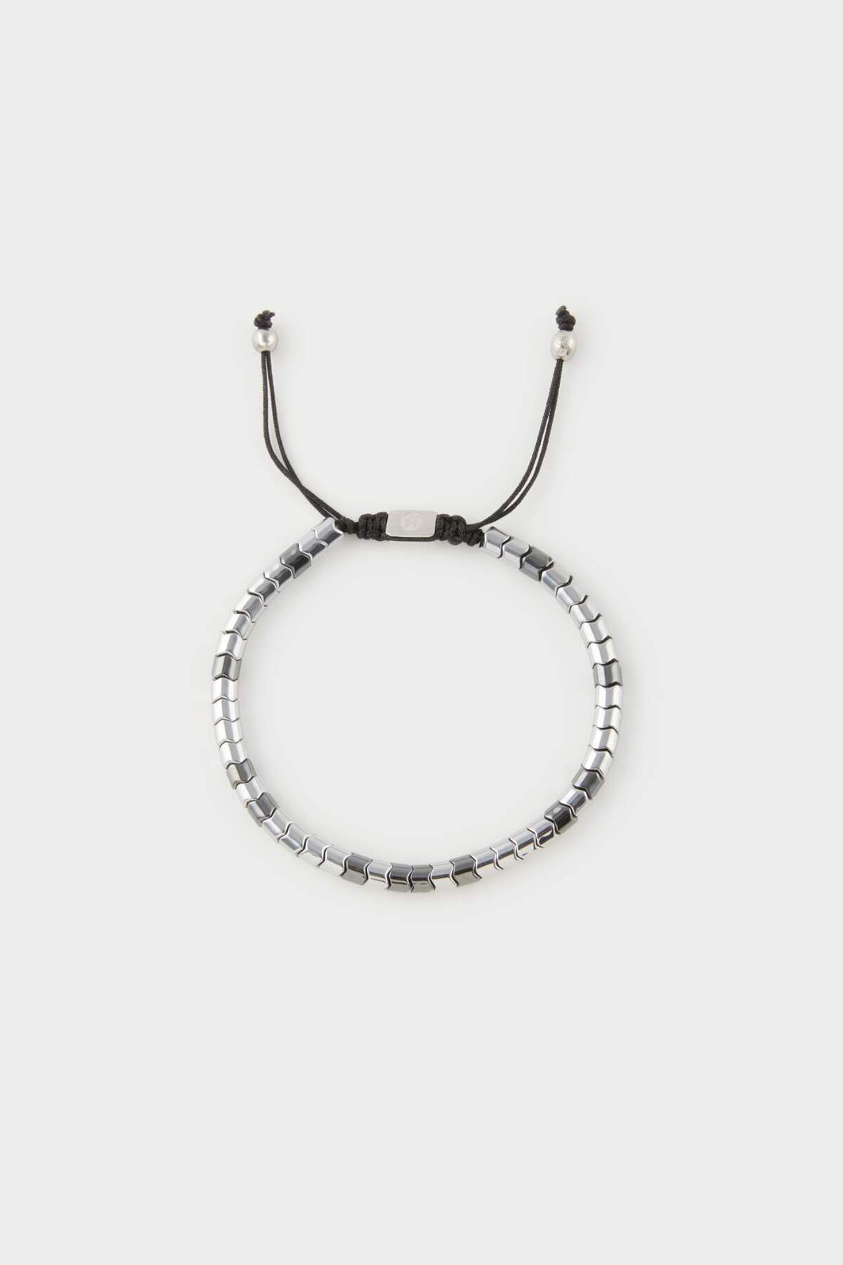 DeFacto-Atolyewolf X Herren-Armband aus silbernem Hämatitstein mit Stahlfragmenten E6180axns 3