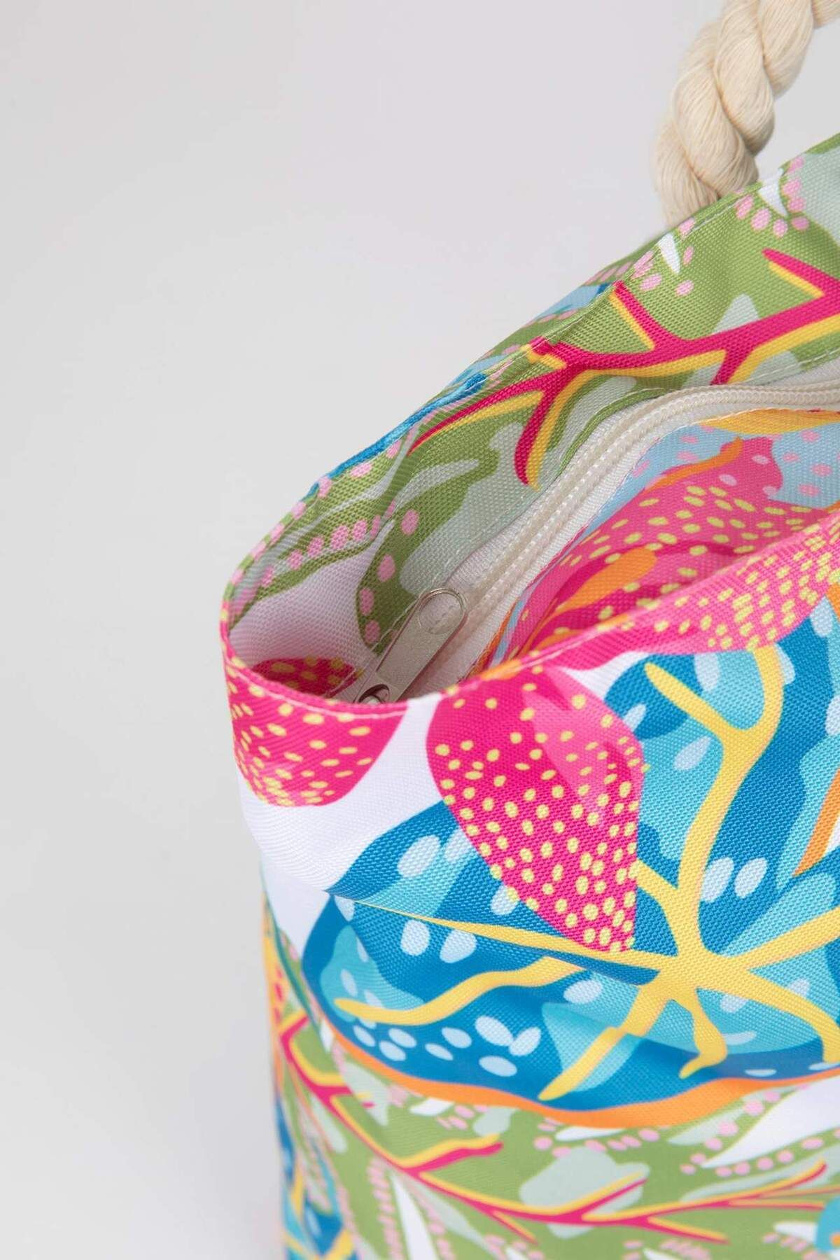DeFacto-Leaf Patterned Beach Bag X7815Azns 5