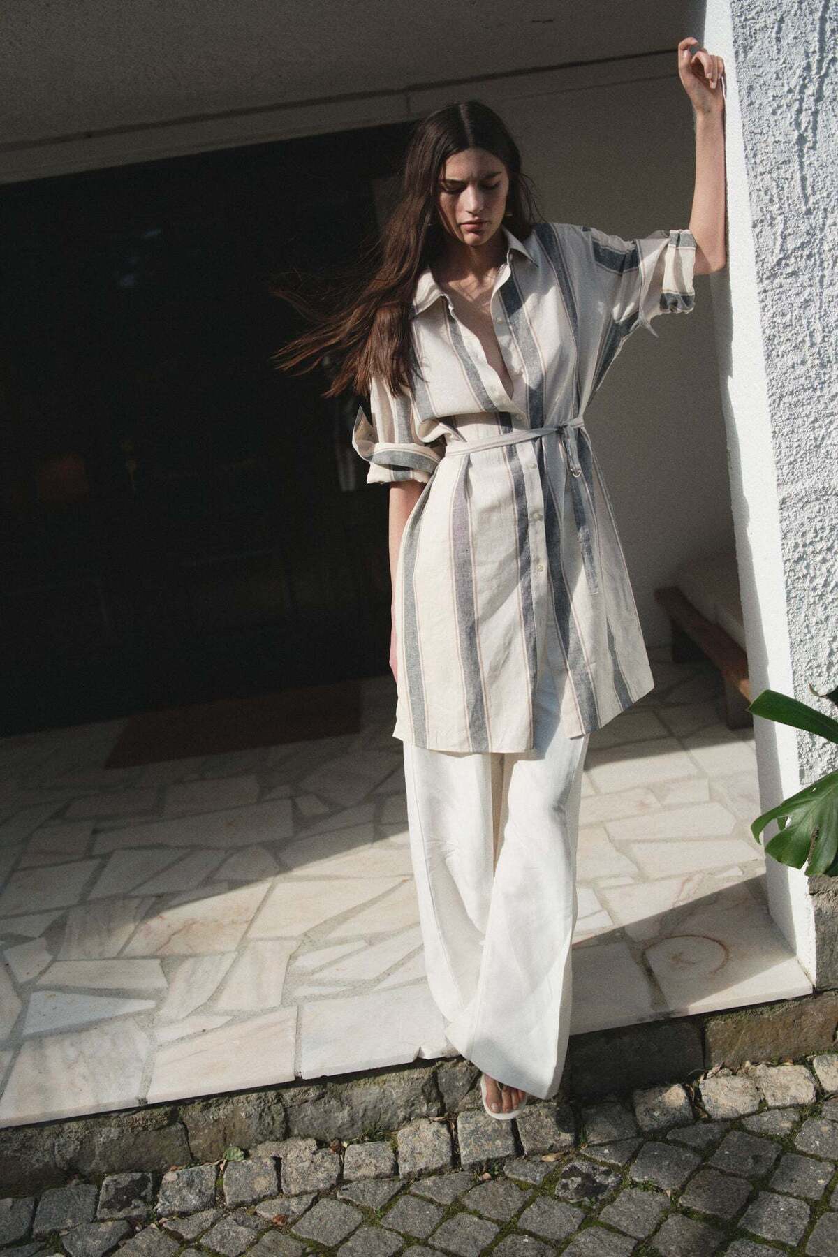 H&M-Linen-blend Shirt Dress 1