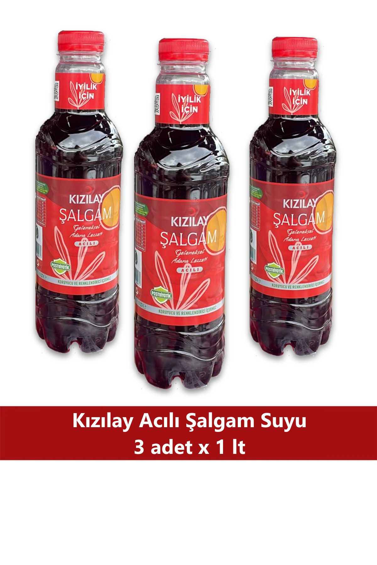 Kızılay Acılı Şalgam Suyu 1 lt Pet x 3 Adet