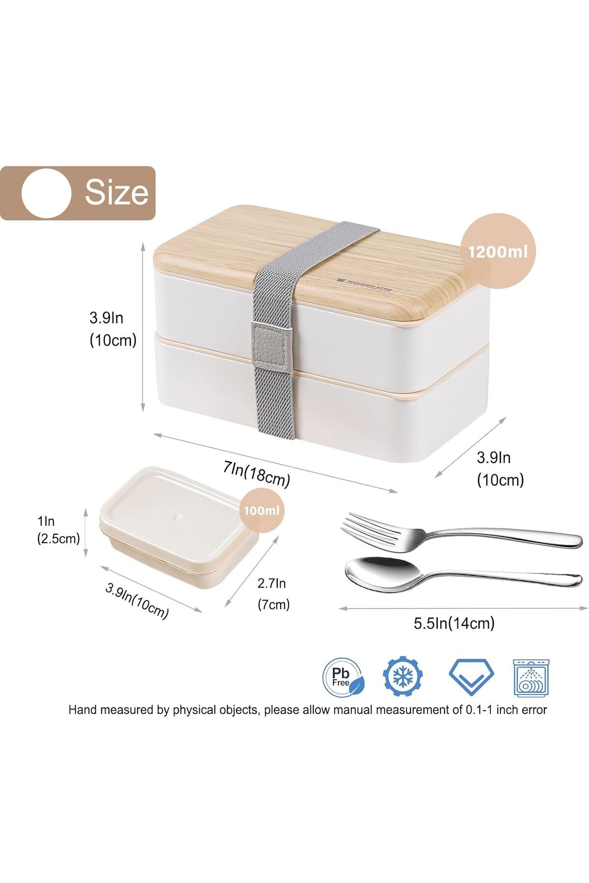 fulina-Lunch Box ,Style 2 Layer Food Containers with Utensils Spoon and Fork Bundle Divider Salad Box 4