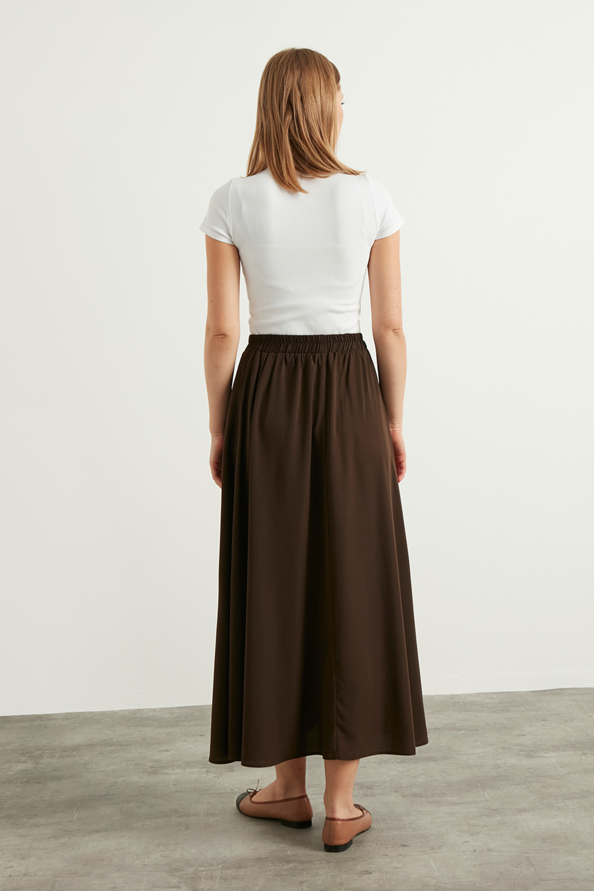 Birgül Bektaş  Acı Kahverengi Kloş Etek - Görsel 8