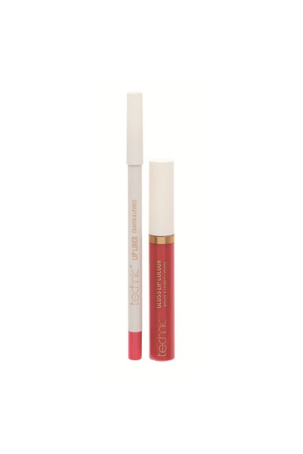 TECHNIC-Lip Gloss and Lip Pencil Set, Technic, Lip Kit, Rose 2