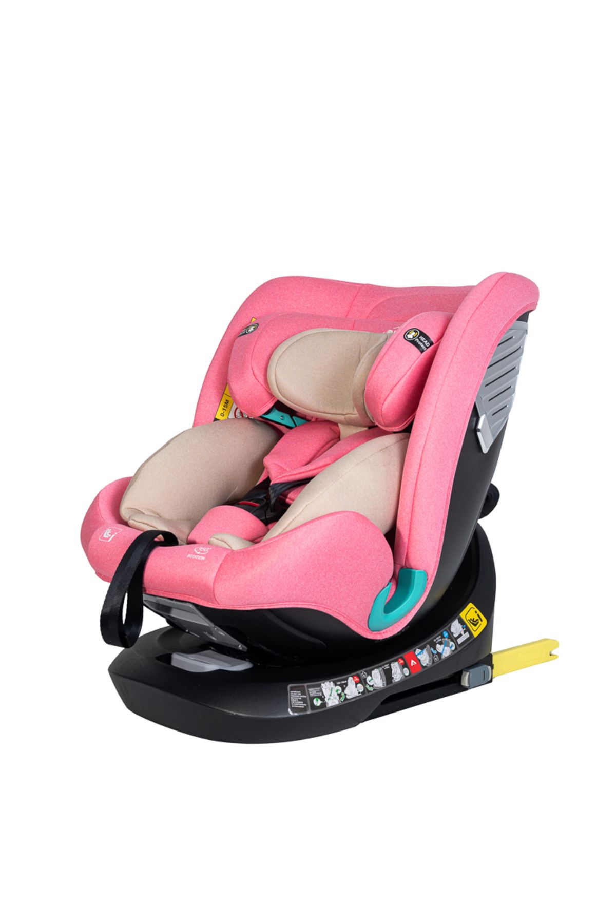 BUF BOOF-Saphir Car Seat DELUXE BUF BOOF iSIZE UnicornPink Isofix sleeping position 165 degrees rotating 40-150 cm 2