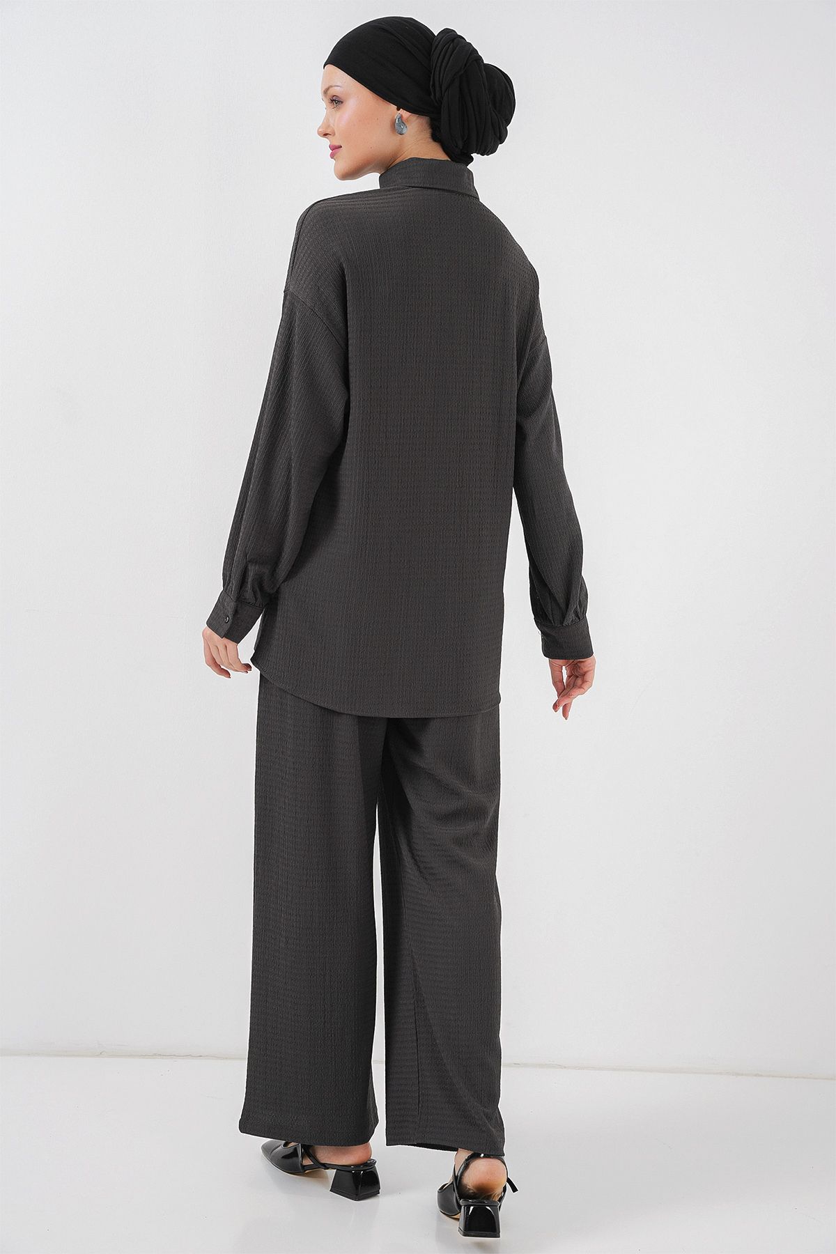 Bigdart-Women's Knitted Bottom Top Set - 6711 in Anthracite Color 6