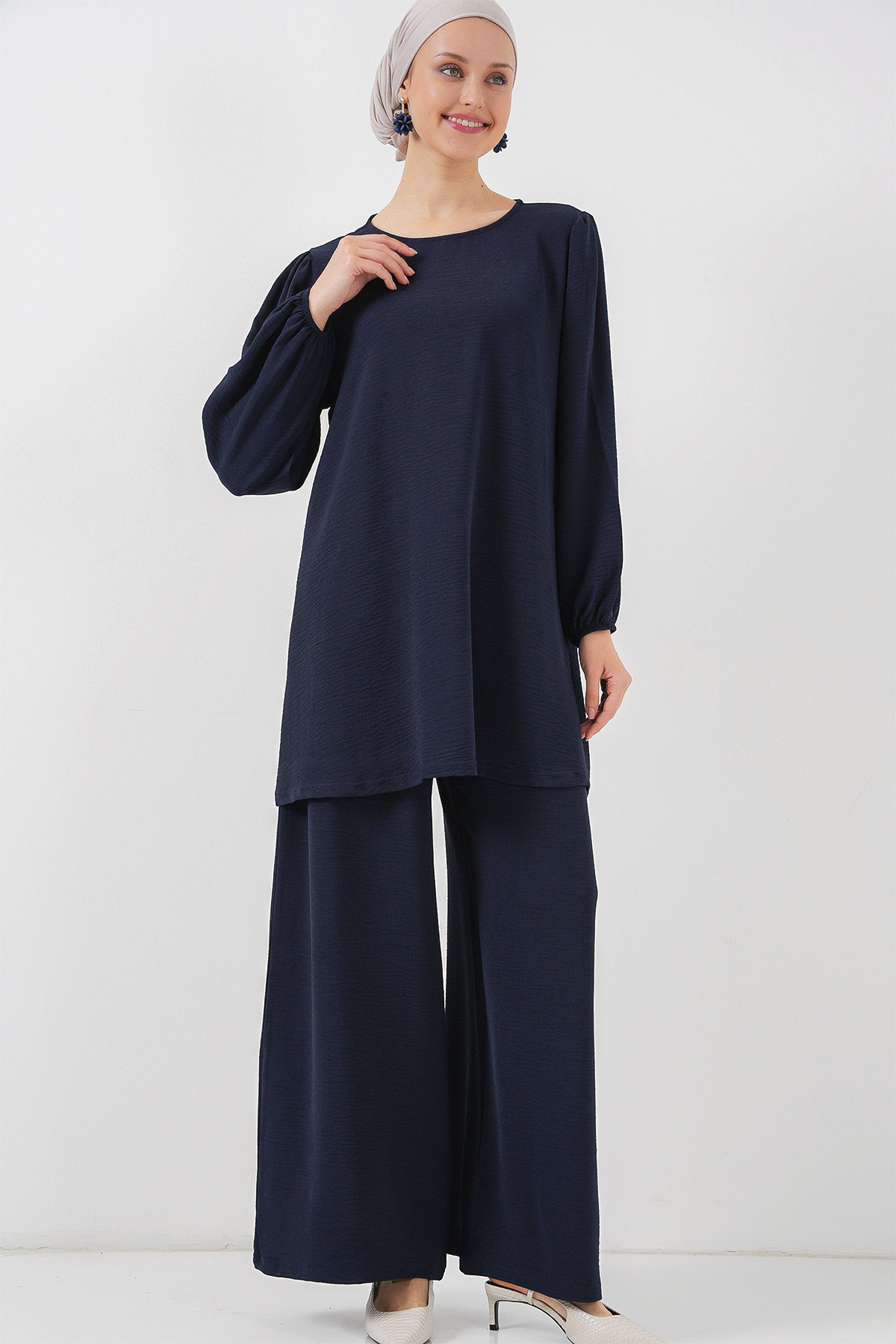 Bigdart-Γυναικείο Σετ Παντελόνι Ayrobin Tunic Bottom Top 6712 - Navy Blue 4