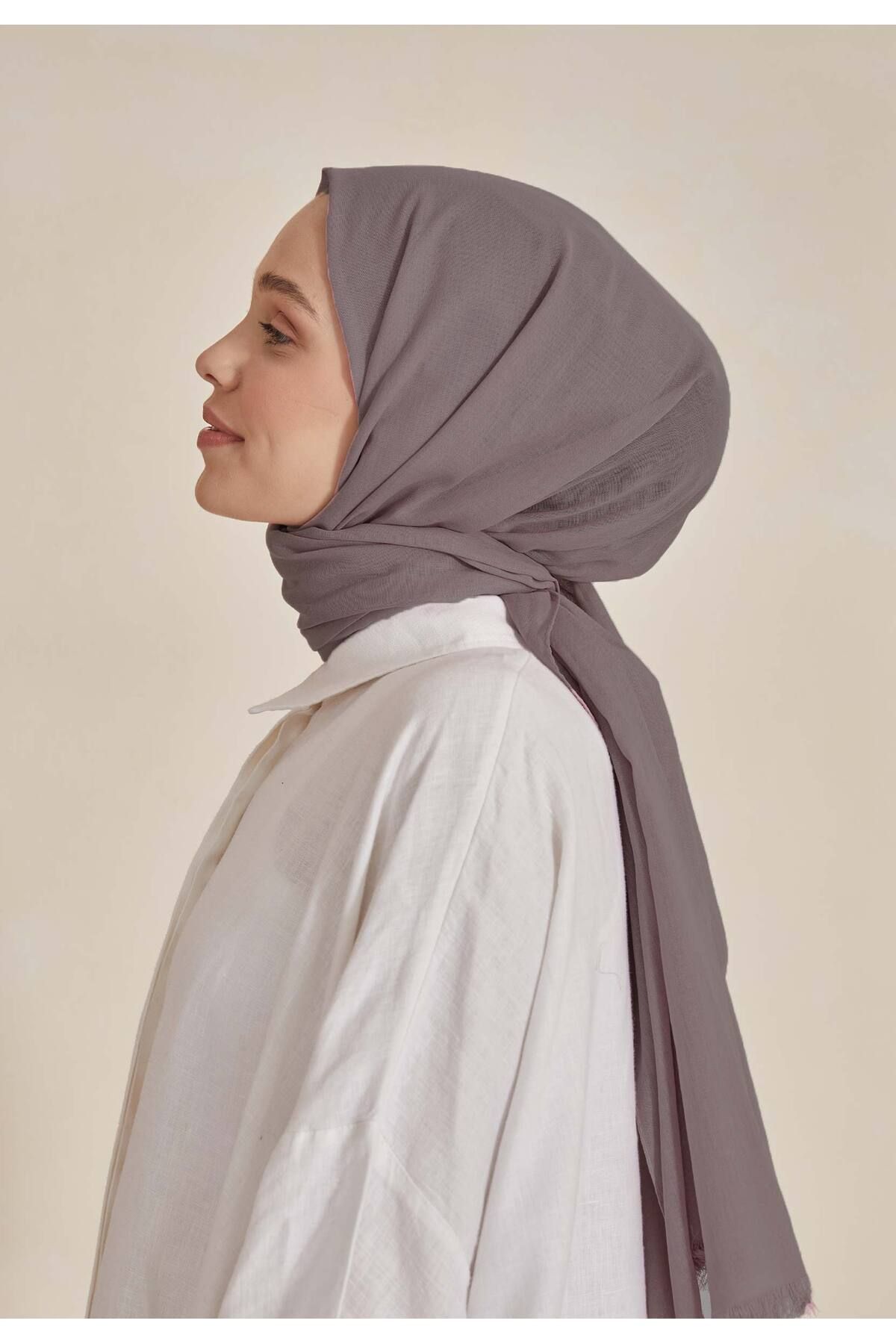 Fresh-Thin Cotton Voile Shawl Ash 4