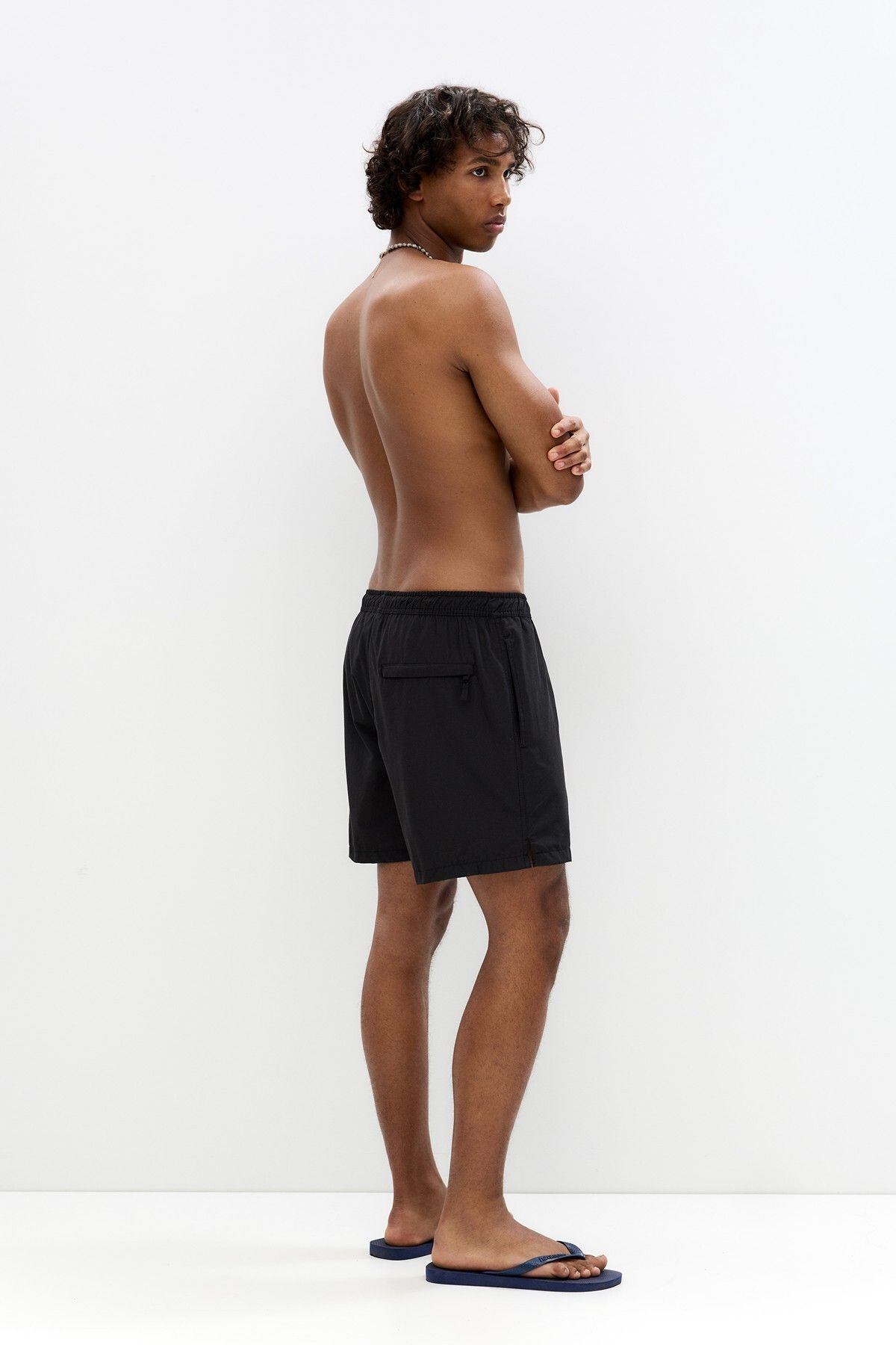 Pull & Bear-Regular swimming trunks with logo waist 5