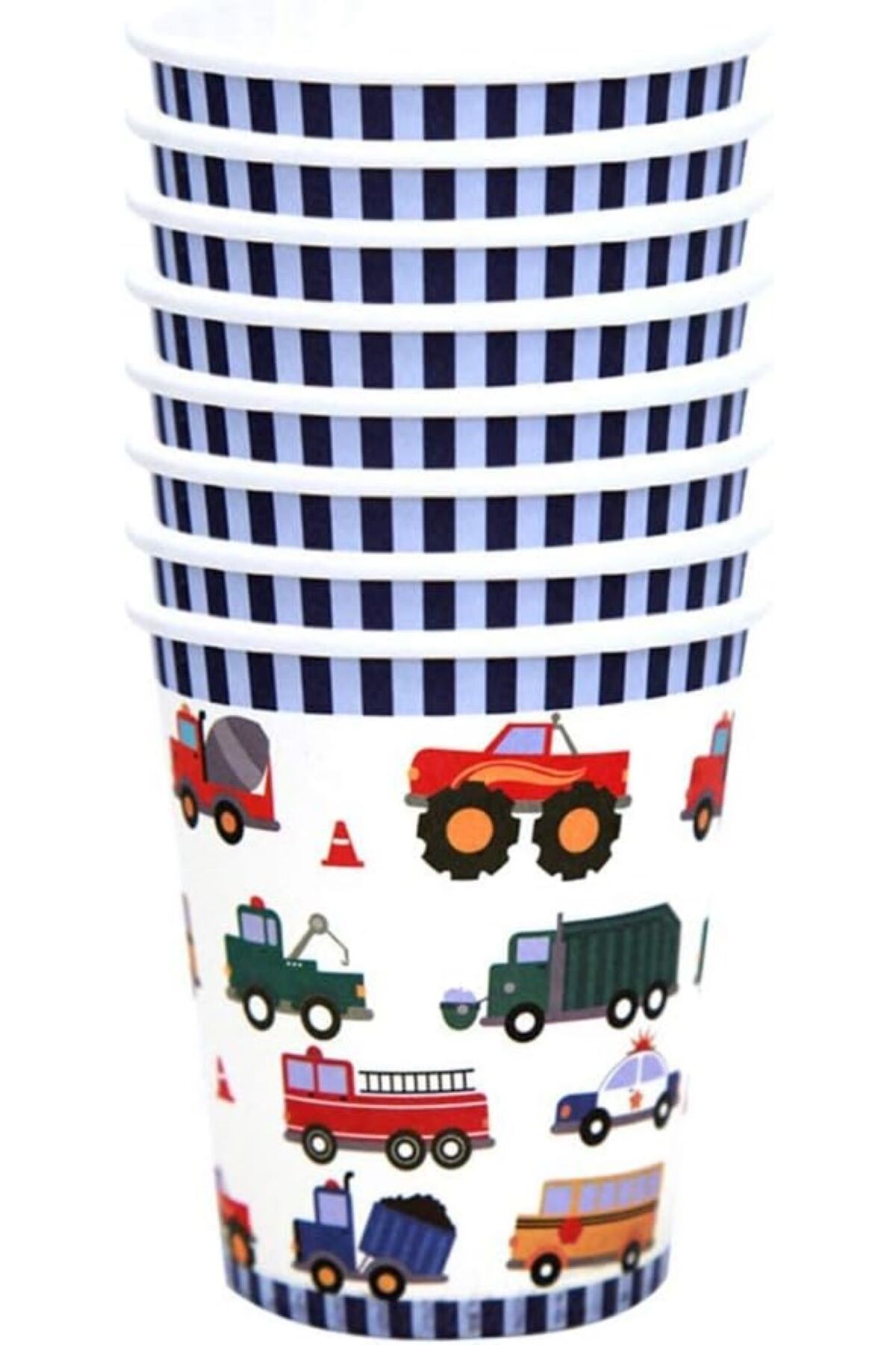 COOYA-50Pcs Disposable Tableware, Engineering Vehicle Theme, Party Supplies, for Boy Birthday 6