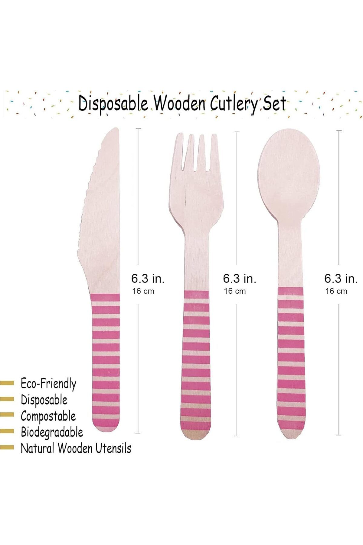 COOYA-128Pcs Pink Dot Disposable Tableware, Party Supplies, for Wedding Baby Shower Bridal Shower 6
