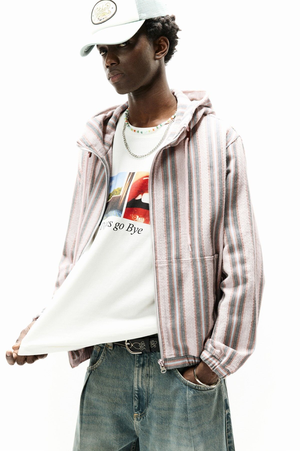 ژاکت روستیک راه راه Pull & Bear