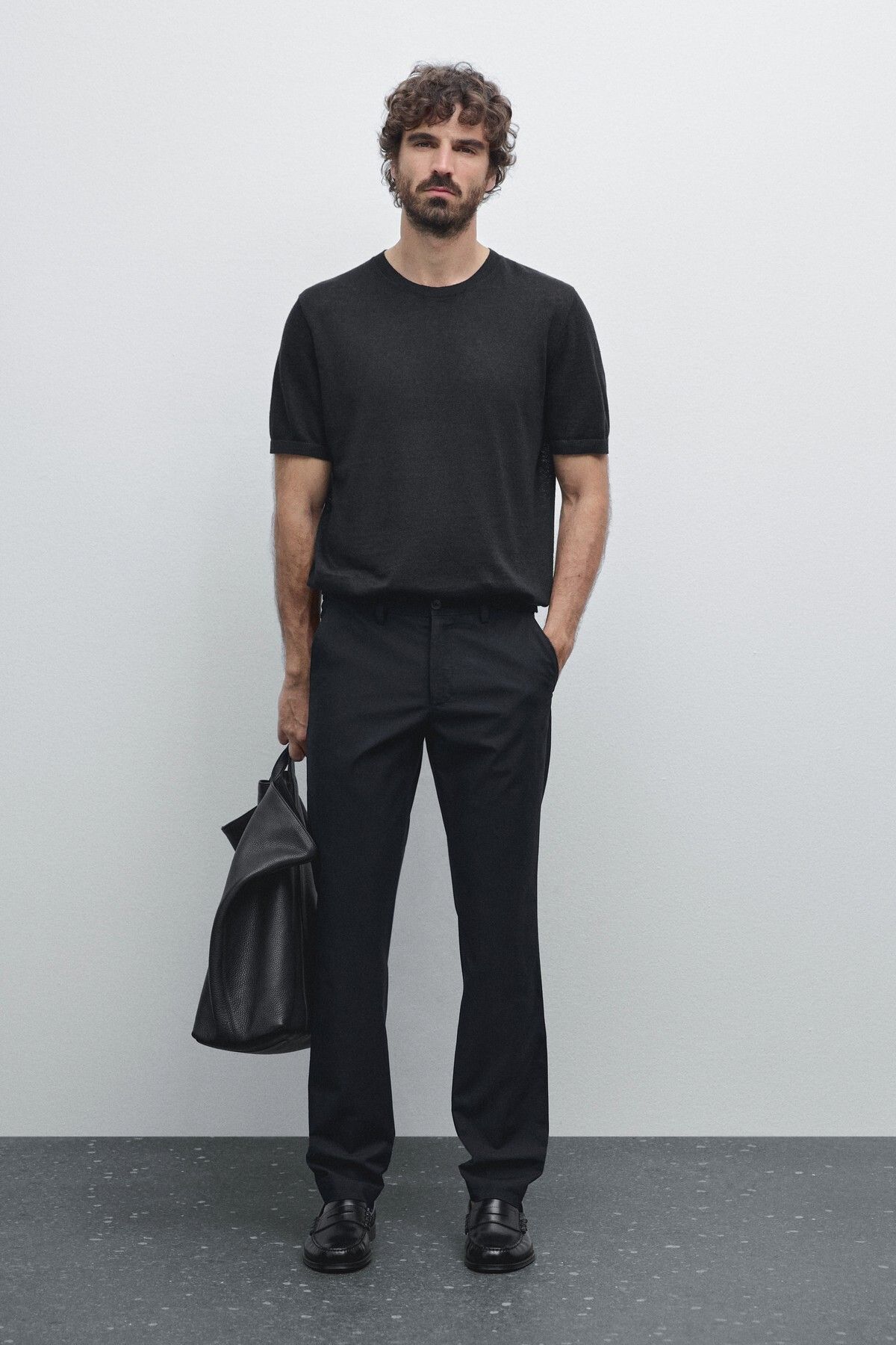 شلوار برزنتی باریک و نخی Massimo Dutti