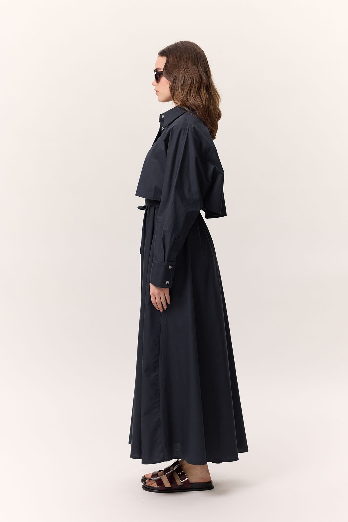 Manuka-Košilové šaty ve stylu TRENCH NAVY BLUE 6