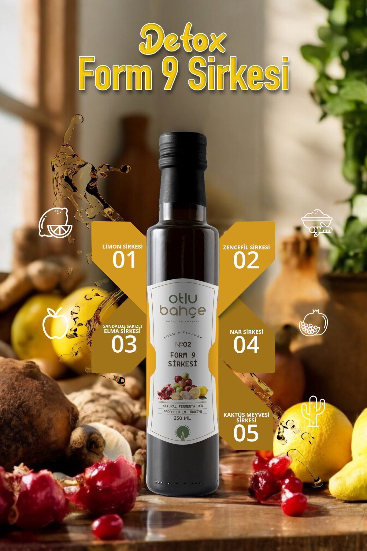 Doğal Fermantasyon Detox Sirkesi Form-9 250ml
