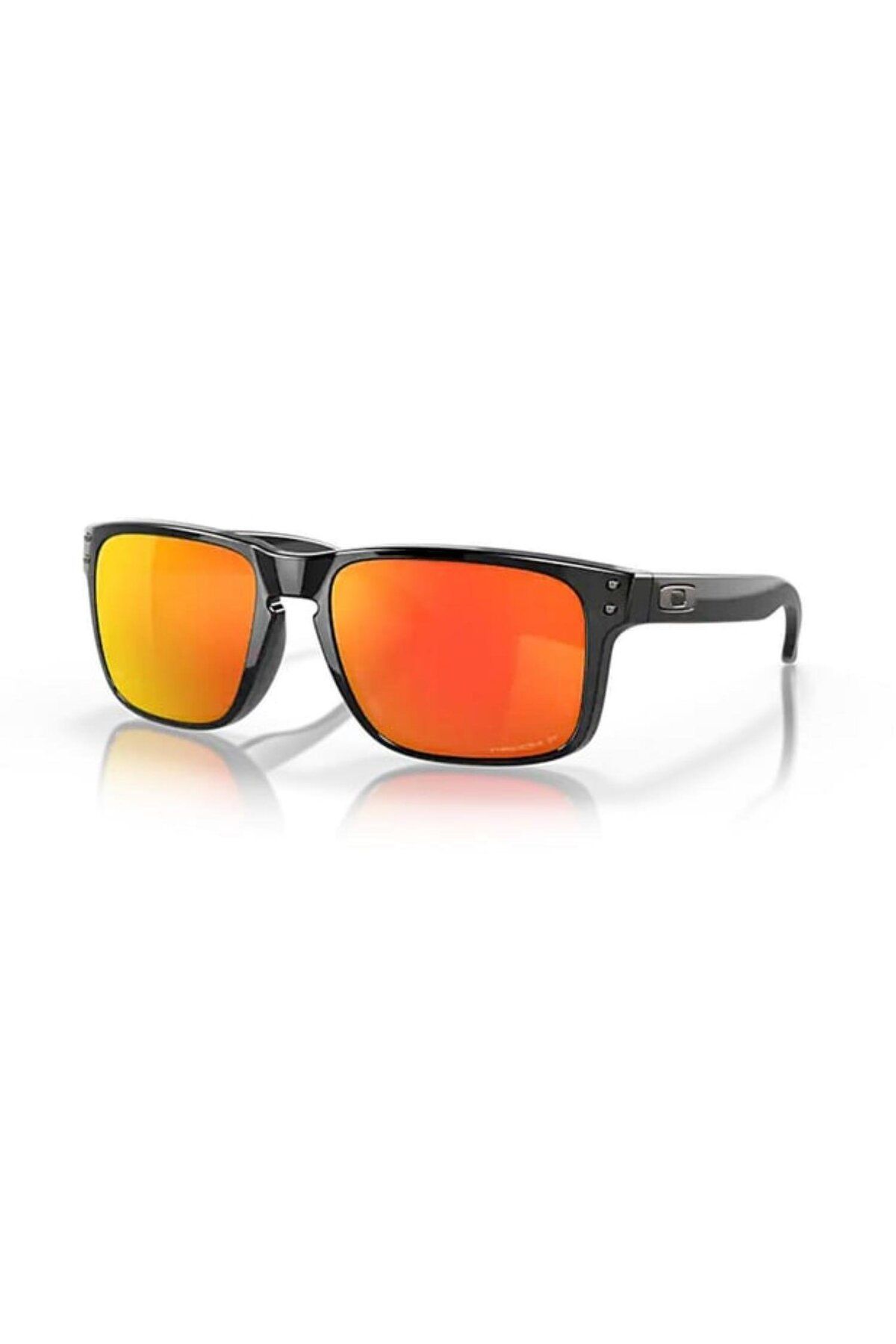 عینک آفتابی استخوانی مشکی براق مردانه Oak 9102 9102f1 55 آینه ای پلاریزه مردانه هالبروک Oakley