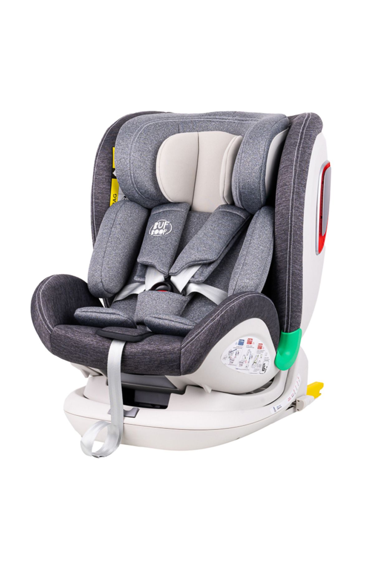BUF BOOF-Scaun auto Platinum Deluxe i-Size Buf Boof Grey isofix rotativ 360 Top Tether SIPS 40-150 cm 8
