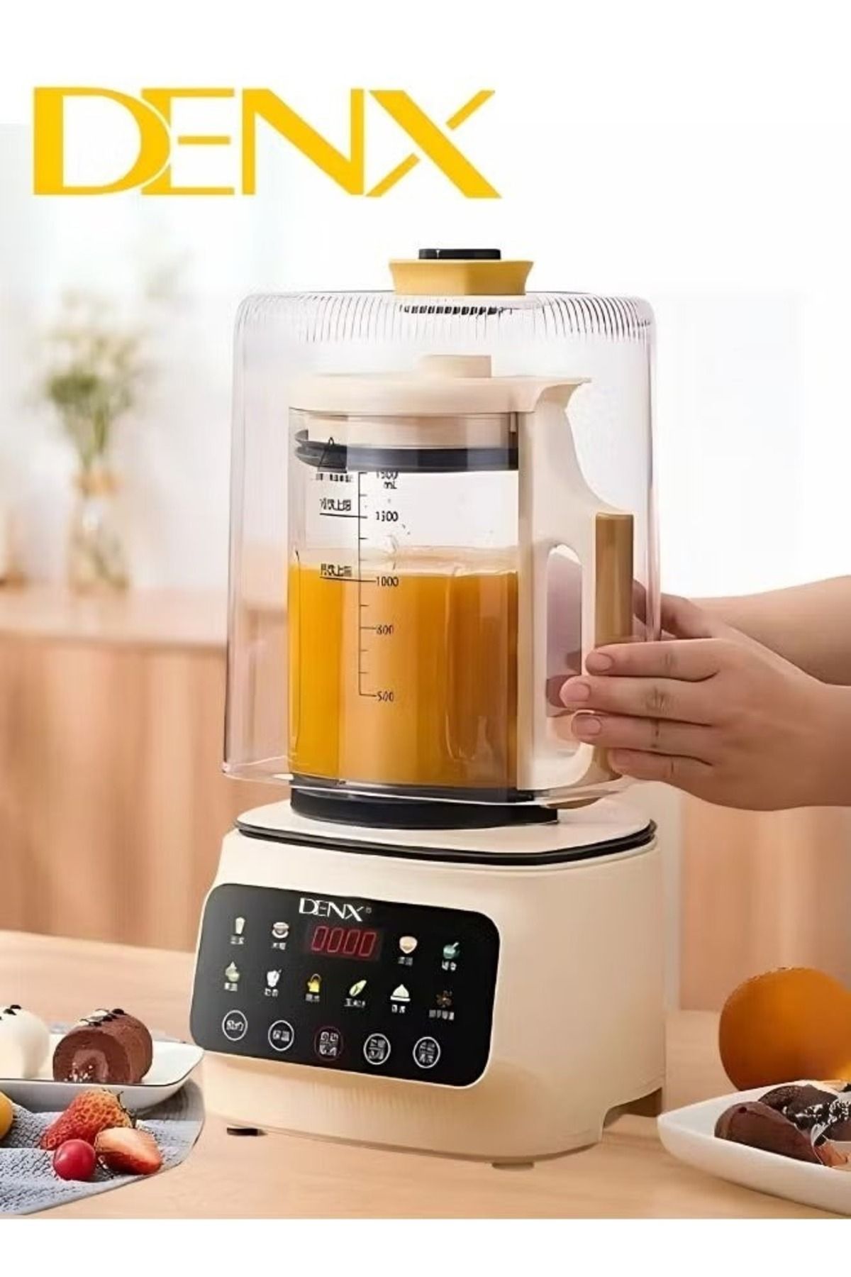 Denx-600W 1.5L Smart Food Blender, Smart Touch Blender, Quiet Blender, Smoothie Maker 6