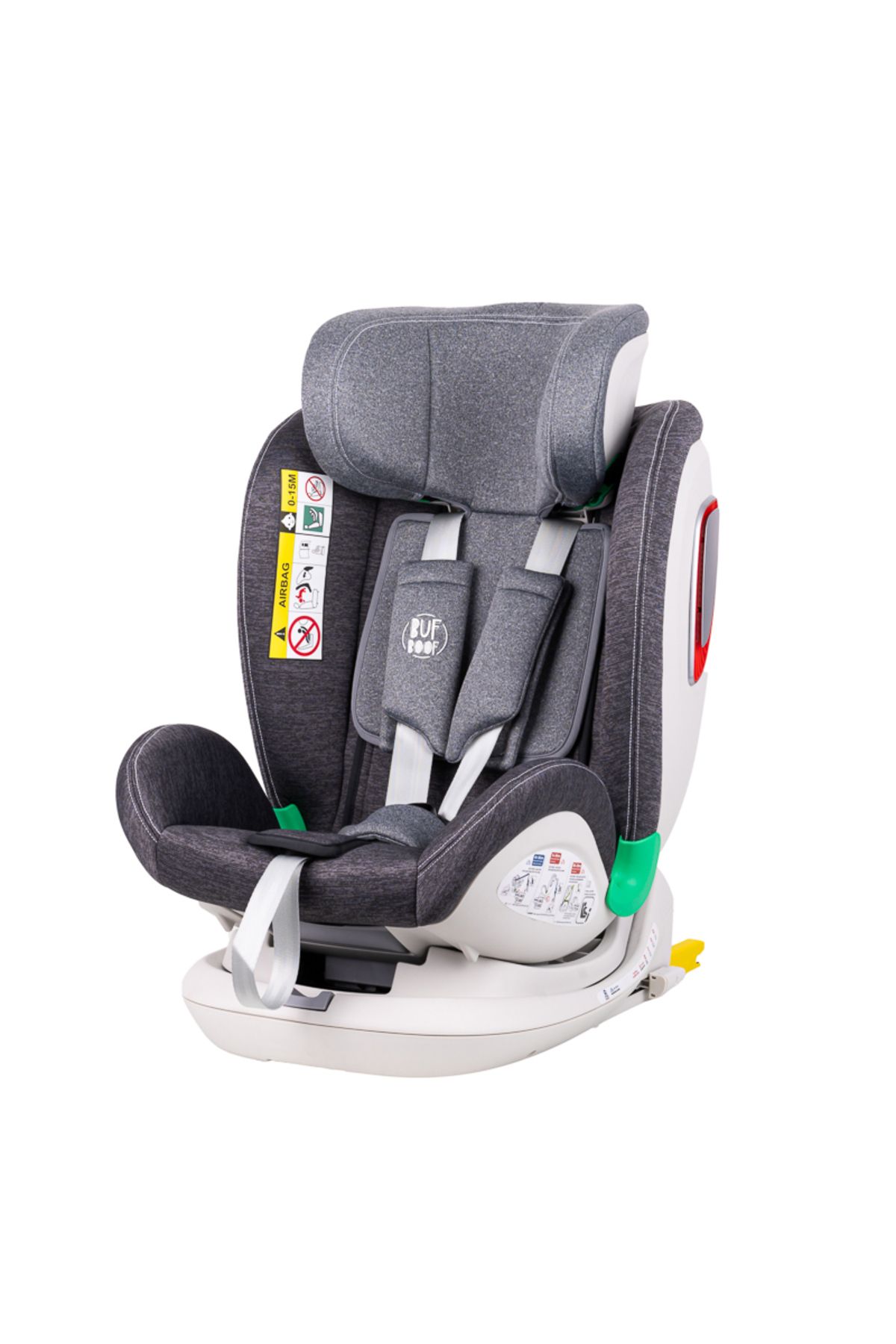 BUF BOOF-Scaun auto Platinum Deluxe i-Size Buf Boof Grey isofix rotativ 360 Top Tether SIPS 40-150 cm 5
