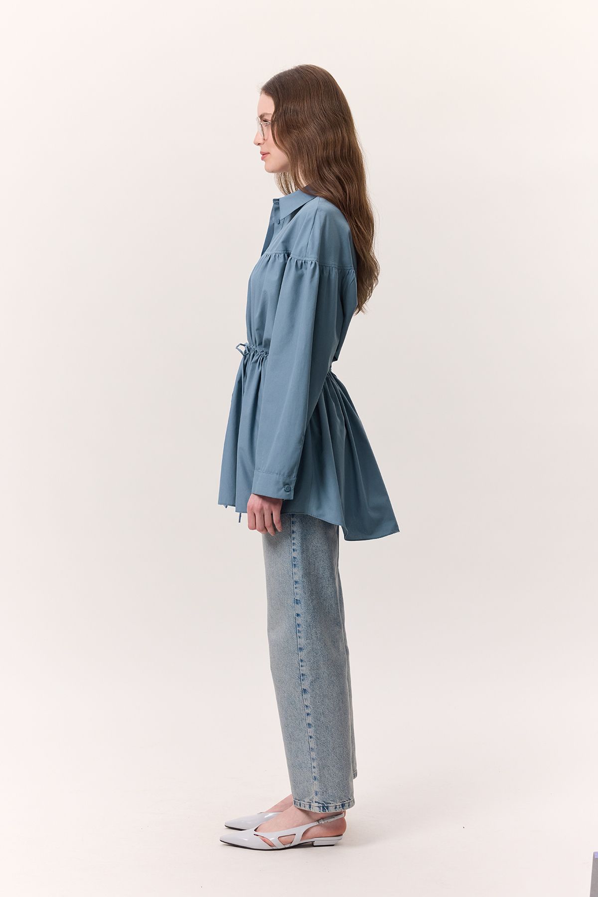 Manuka-Tunic with Indigo Details with Drawstring Lacing Detail 6