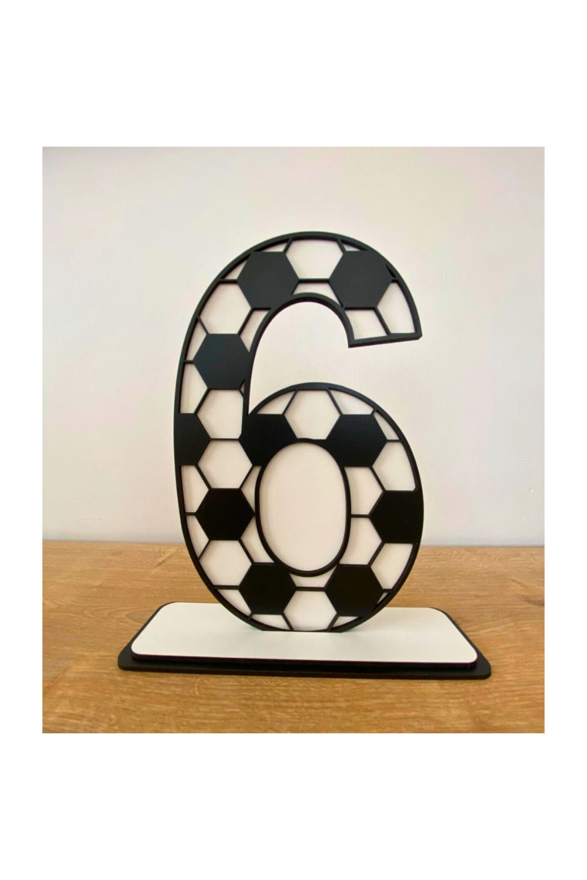 WoodenZoo 6 Yaş Doğum Günü Masa Dekoru-2 (BJK TEMALI SİYAH-BEYAZ)