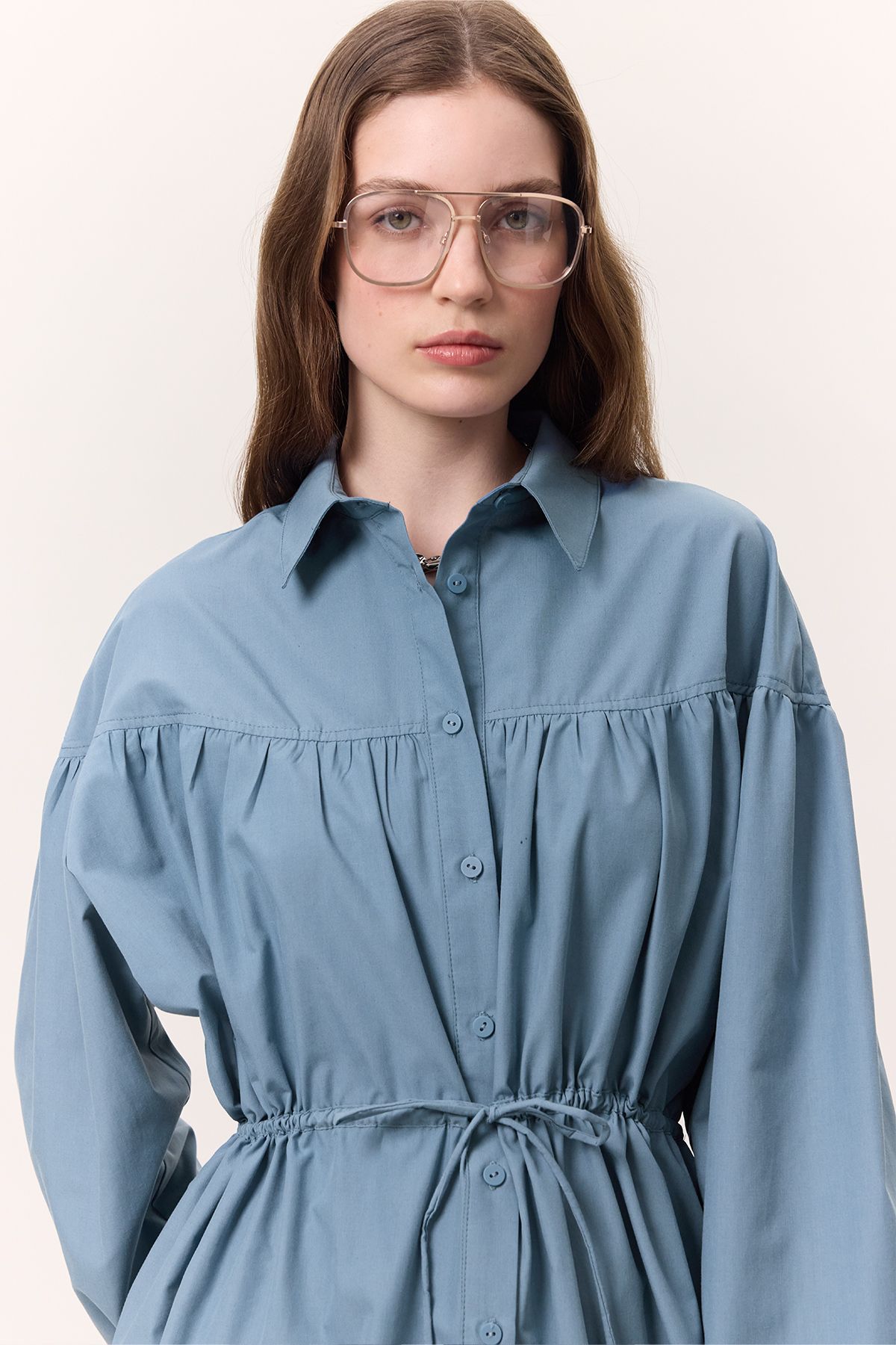 Manuka-Tunic with Indigo Details with Drawstring Lacing Detail 5