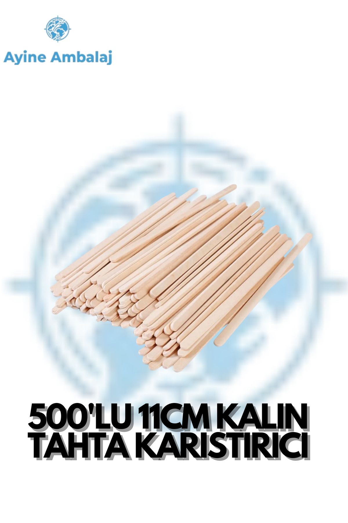 AYİNE AMBALAJ TAHTA KARIŞTIRICI 500 LÜ 11 CM KALIN