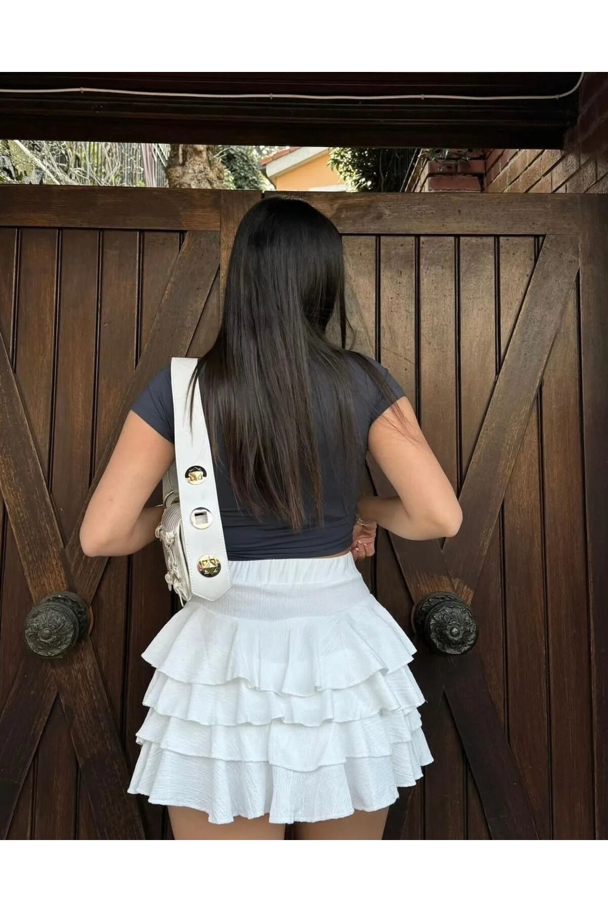 Genel Markalar  Mykonos Etek Beyaz İç Göstermez - Görsel 3