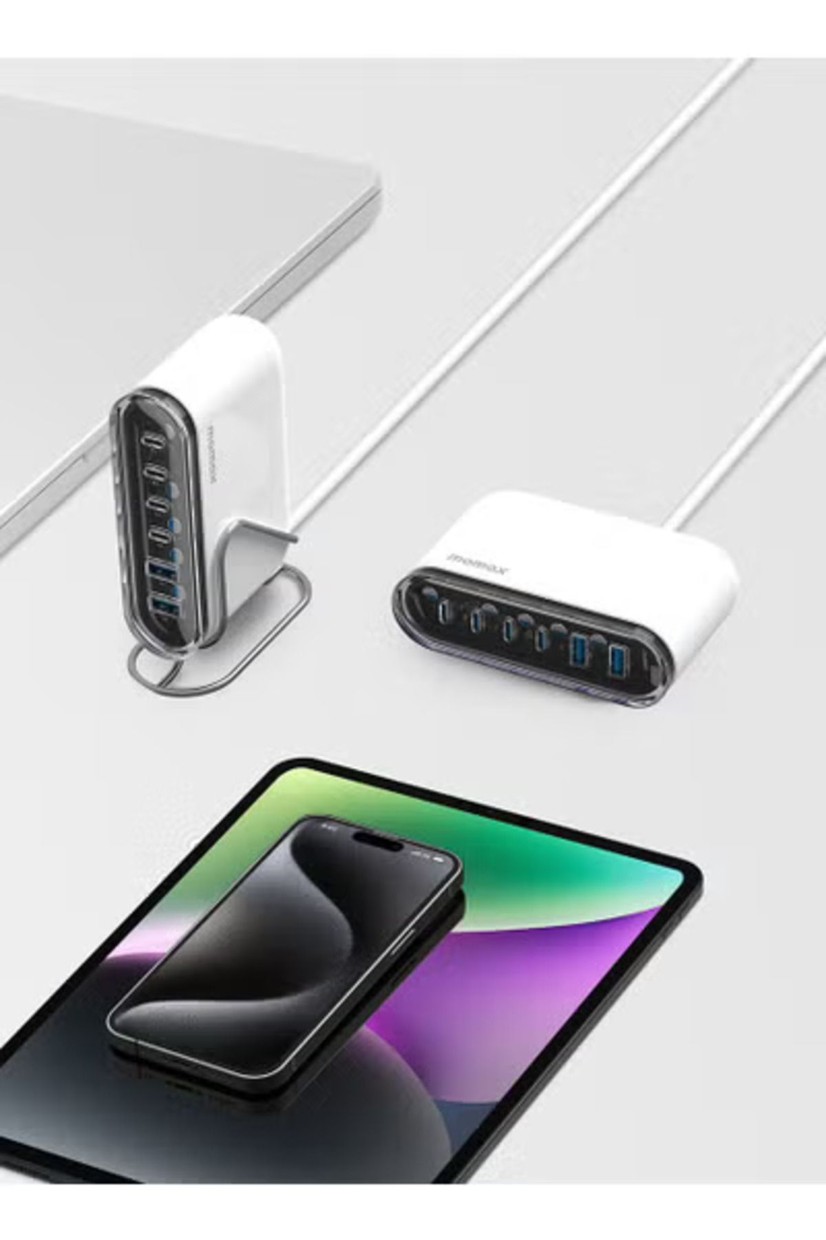 Momax-UM55 1-Charge Flow Plus PD 120W 6 Ports GaN Tech USB-C & USB-A Fast Charging - White 3