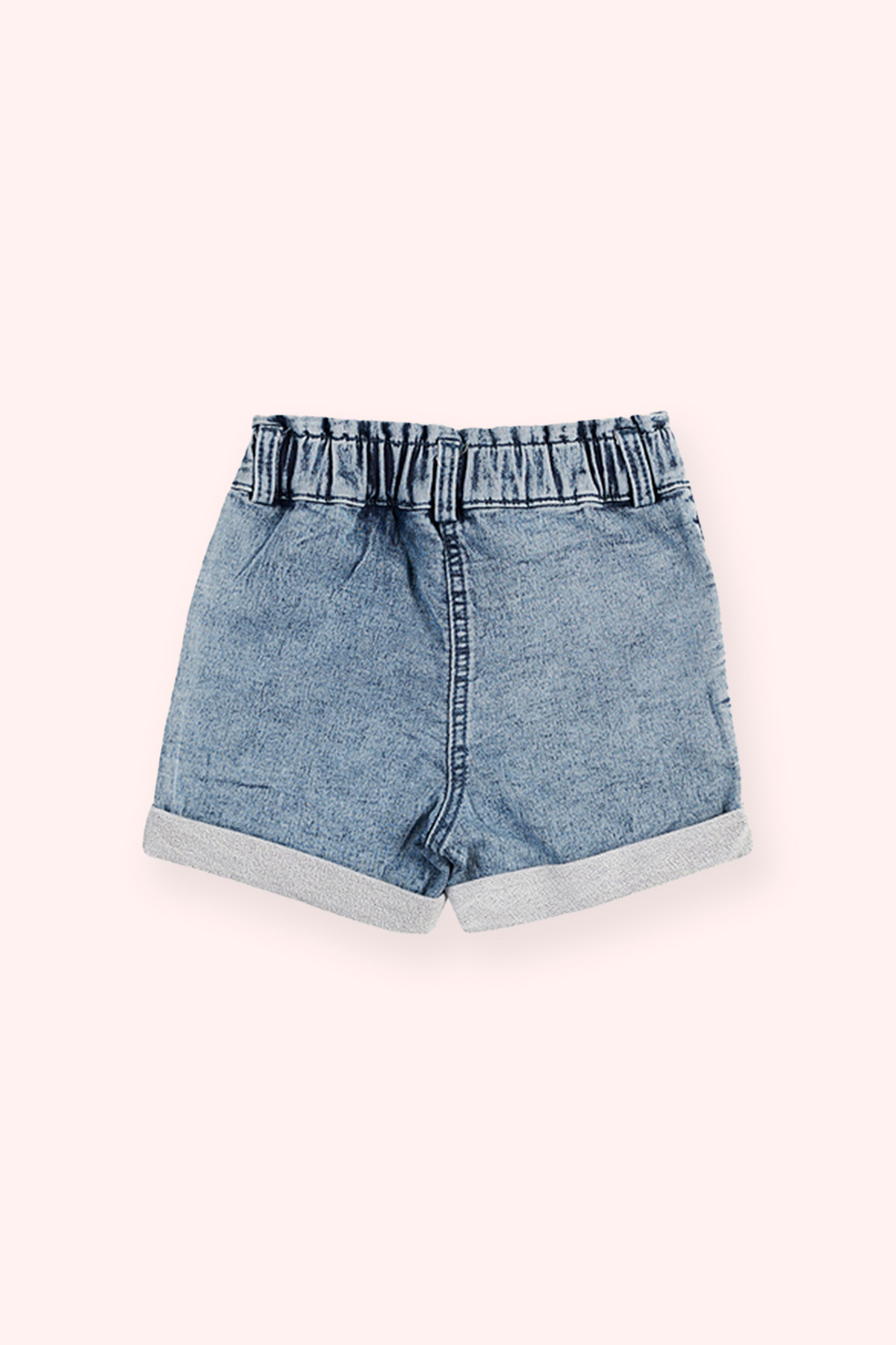 Panço Kız Bebek Beli Lastikli Mavi Kot Şort fotoğrafı 3 (önizleme)